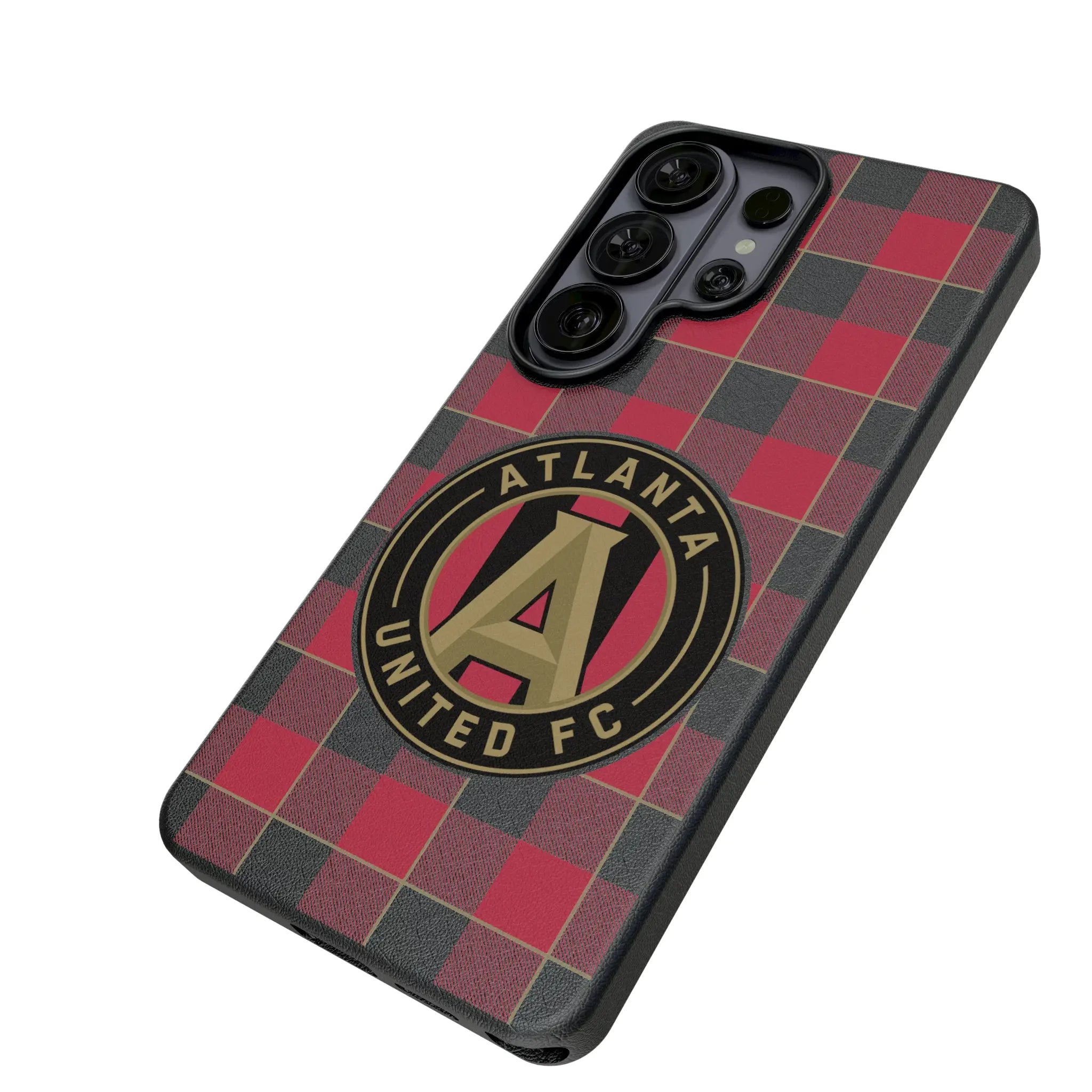 Atlanta United FC Plaid Galaxy MagSafe Compatible Phone Case for Samsung Galaxy - Isometric View#Device_Galaxy S26 Ultra