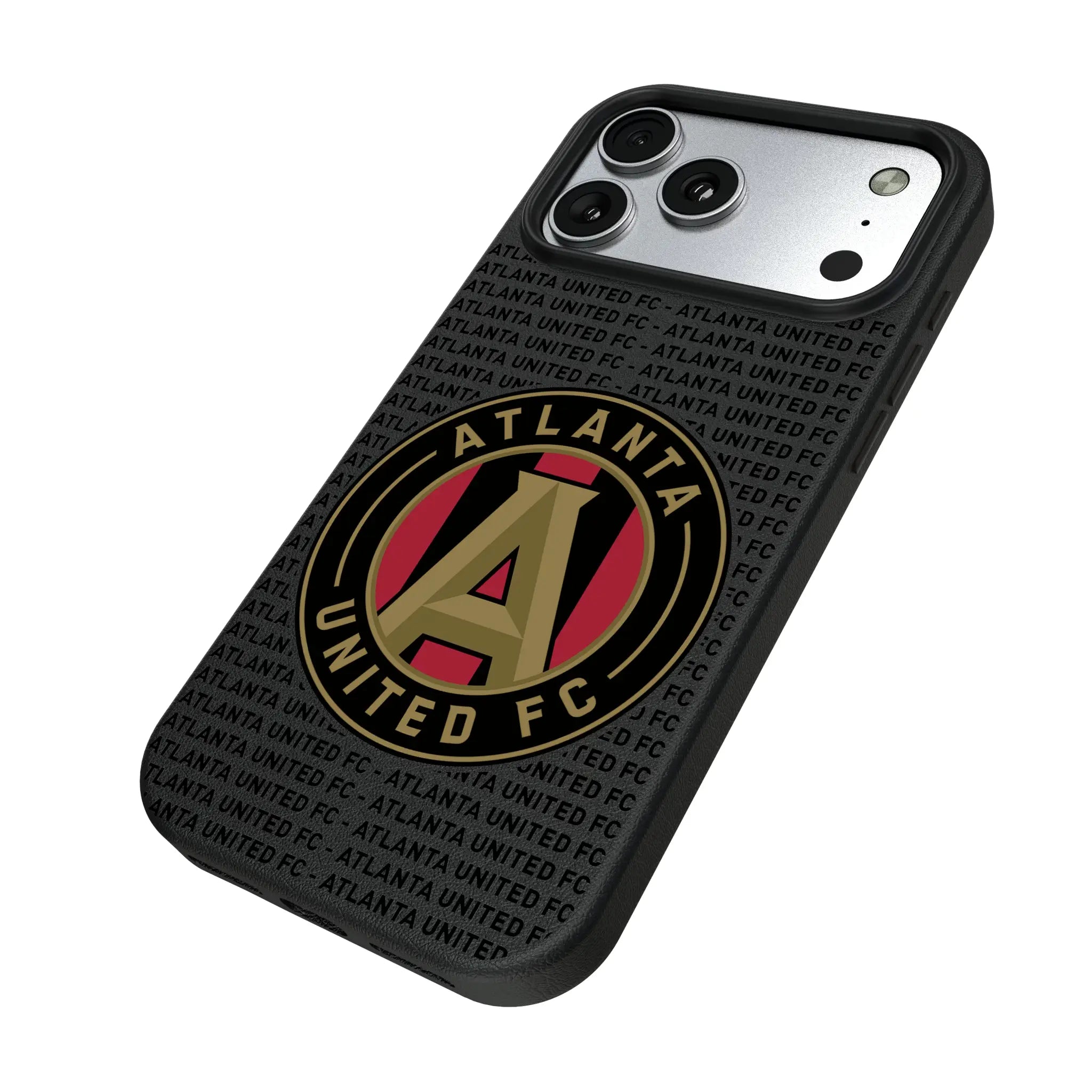 Atlanta United FC Text Backdrop iPhone MagSafe Compatible Phone Case for Apple iPhone - Isometric View#Device_iPhone 17 Pro Max