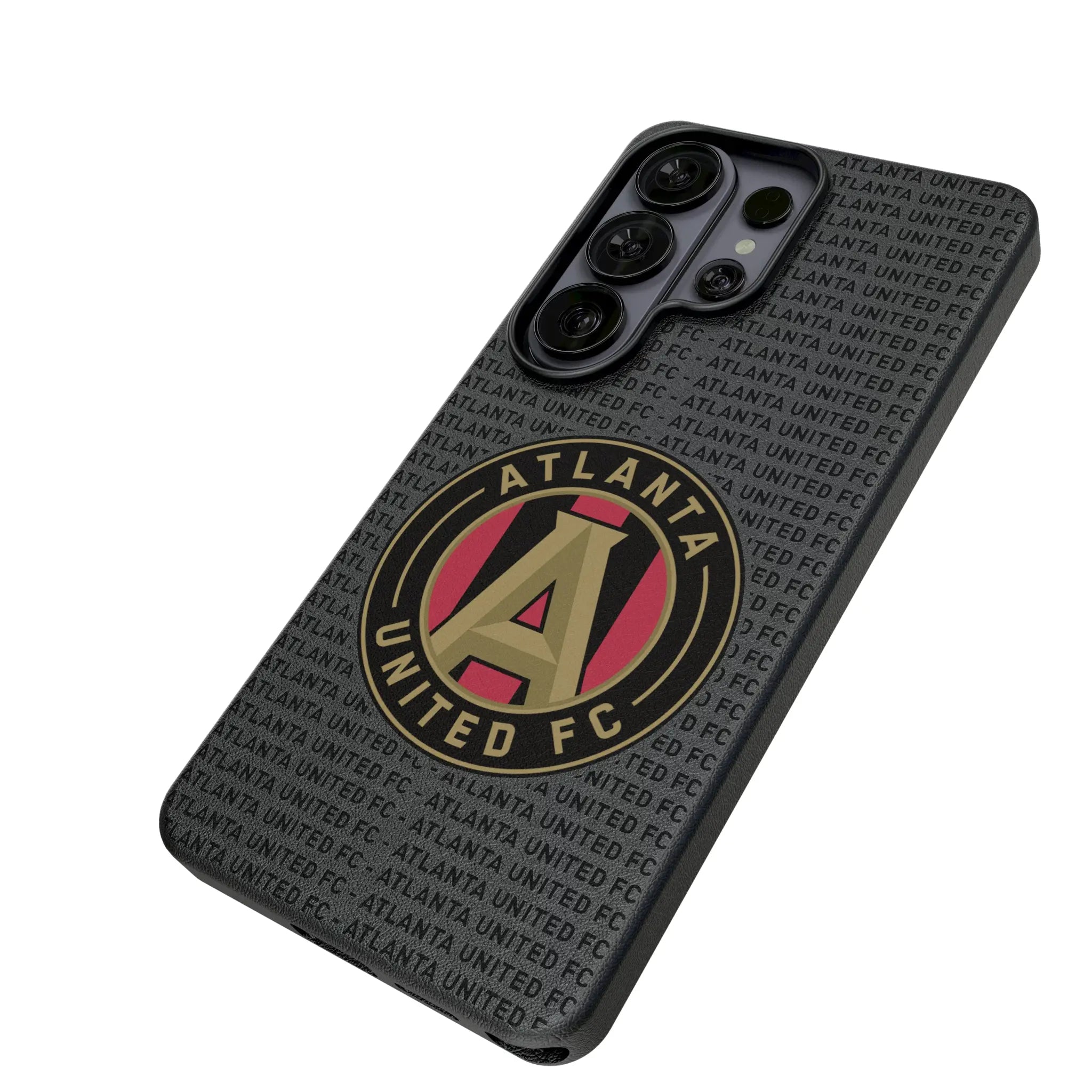 Atlanta United FC Text Backdrop Galaxy MagSafe Compatible Phone Case for Samsung Galaxy - Isometric View#Device_Galaxy S26 Ultra