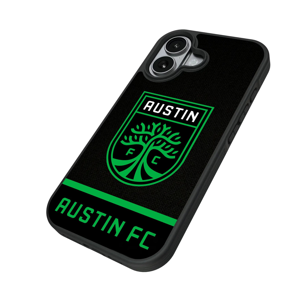 Austin FC Endzone Solid iPhone Bump Phone Case for Apple iPhone - Isometric View#Device_iPhone 17