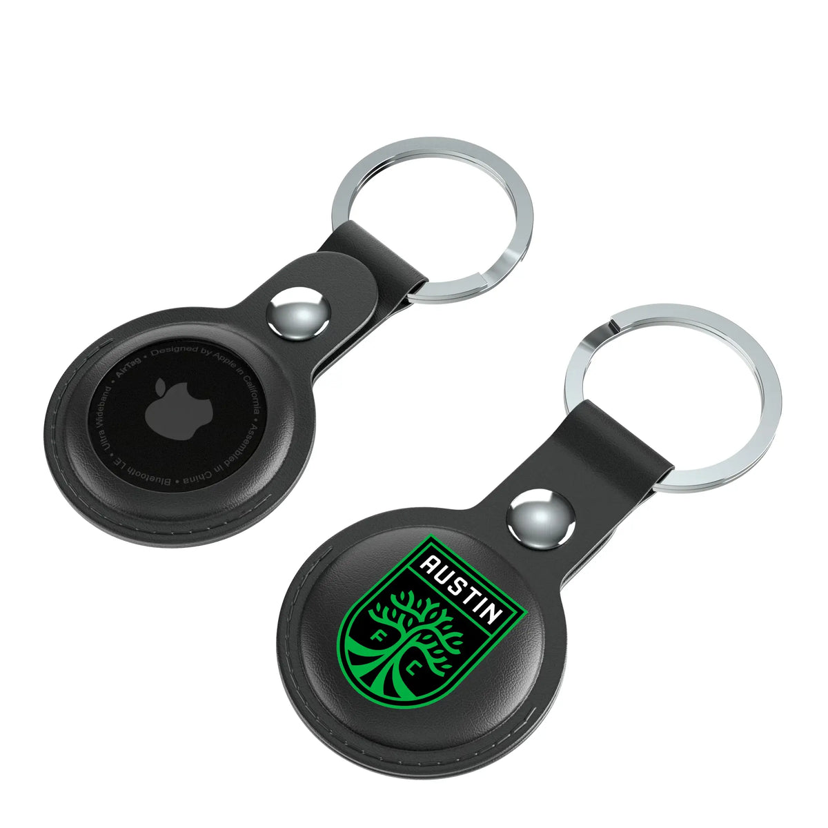 Austin FC Insignia AirTag Black Airtag Holder 2-Pack - Isometric View