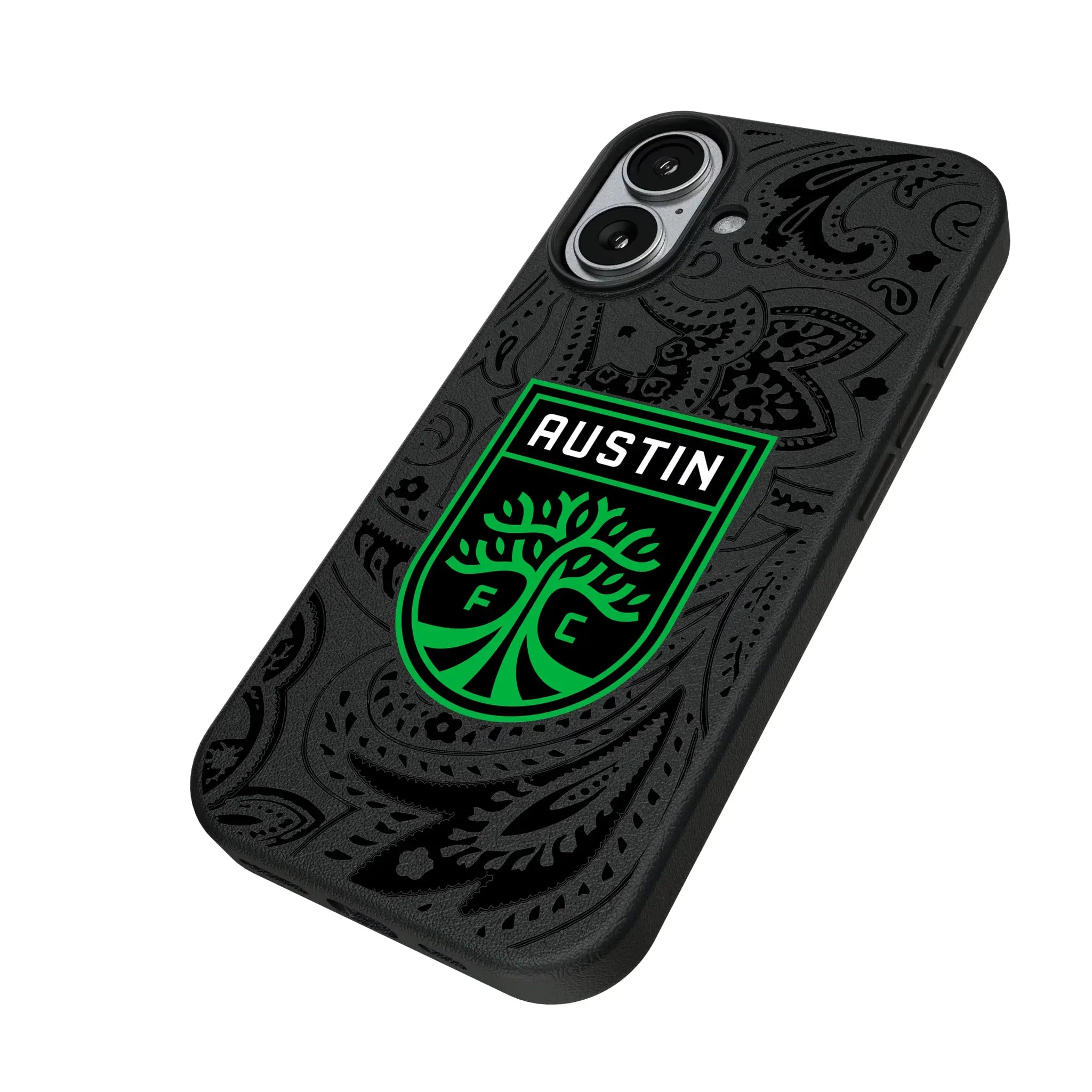 Austin FC Paisley iPhone MagSafe Compatible Phone Case for Apple iPhone - Isometric View#Device_iPhone 17