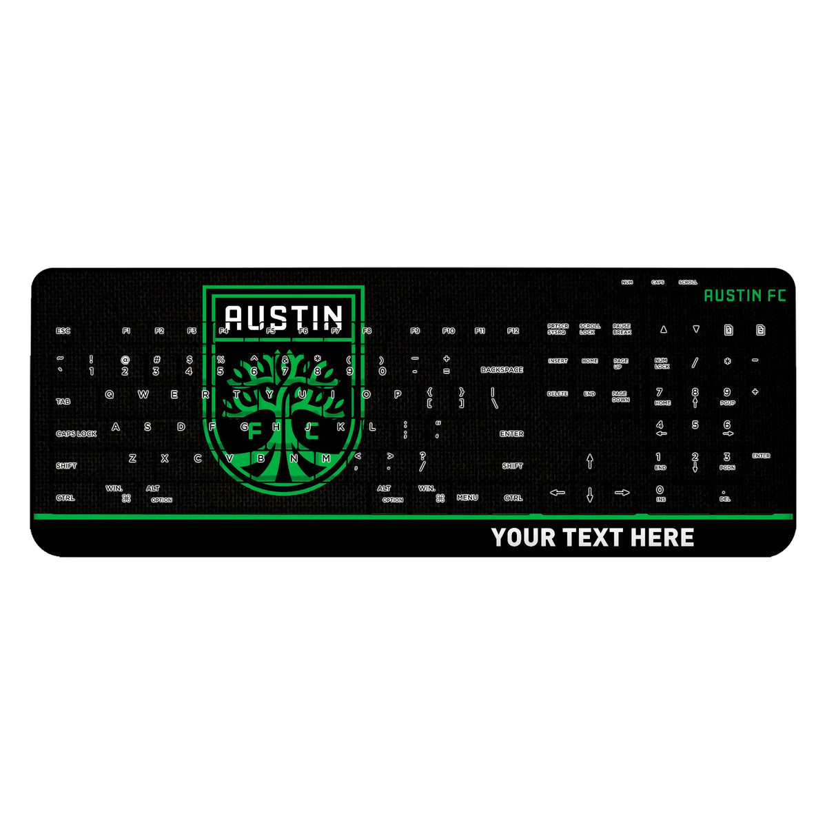Austin FC Personalized Endzone Solid Wireless USB Keyboard