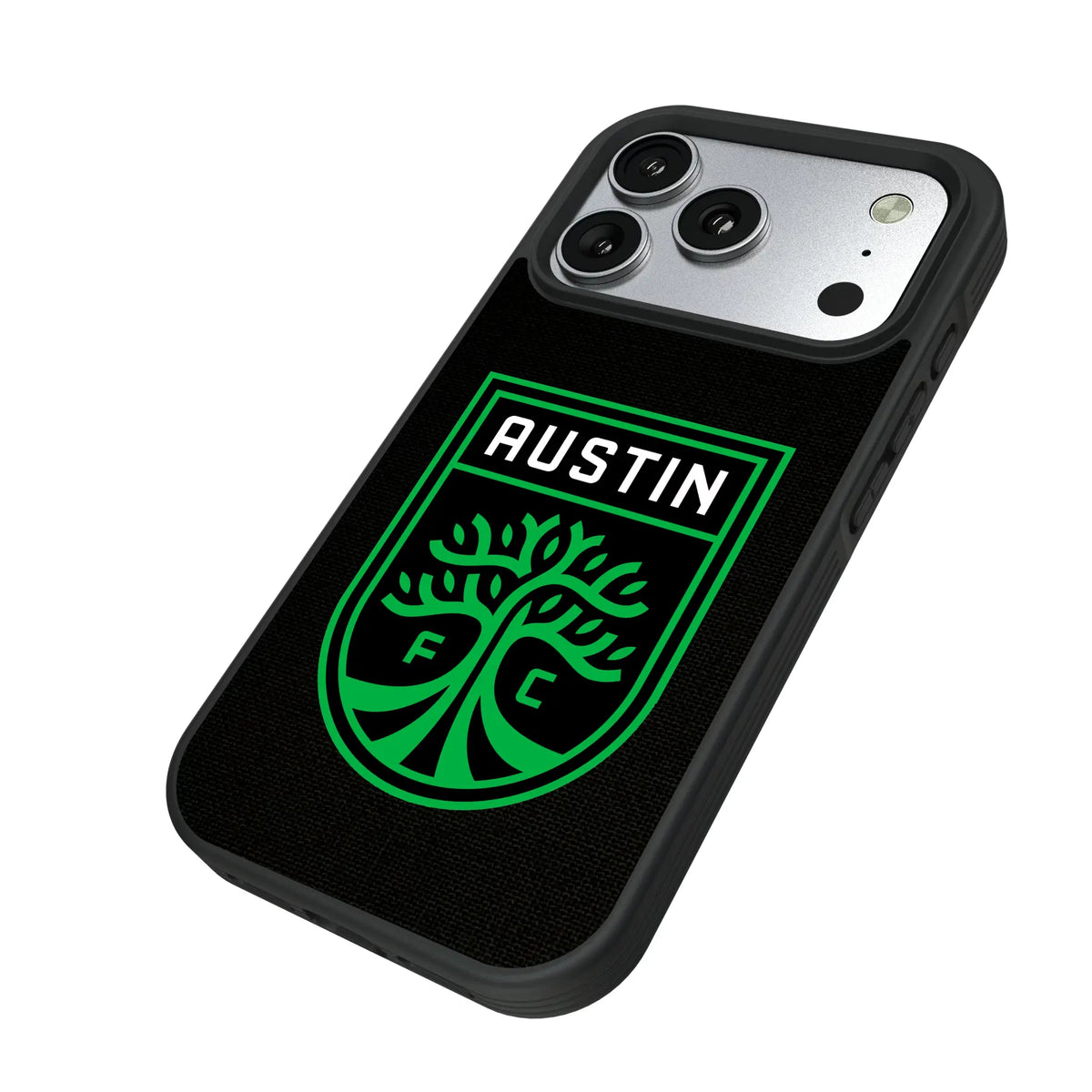 Austin FC Solid iPhone Bump Phone Case for Apple iPhone - Isometric View#Device_iPhone 17 Pro