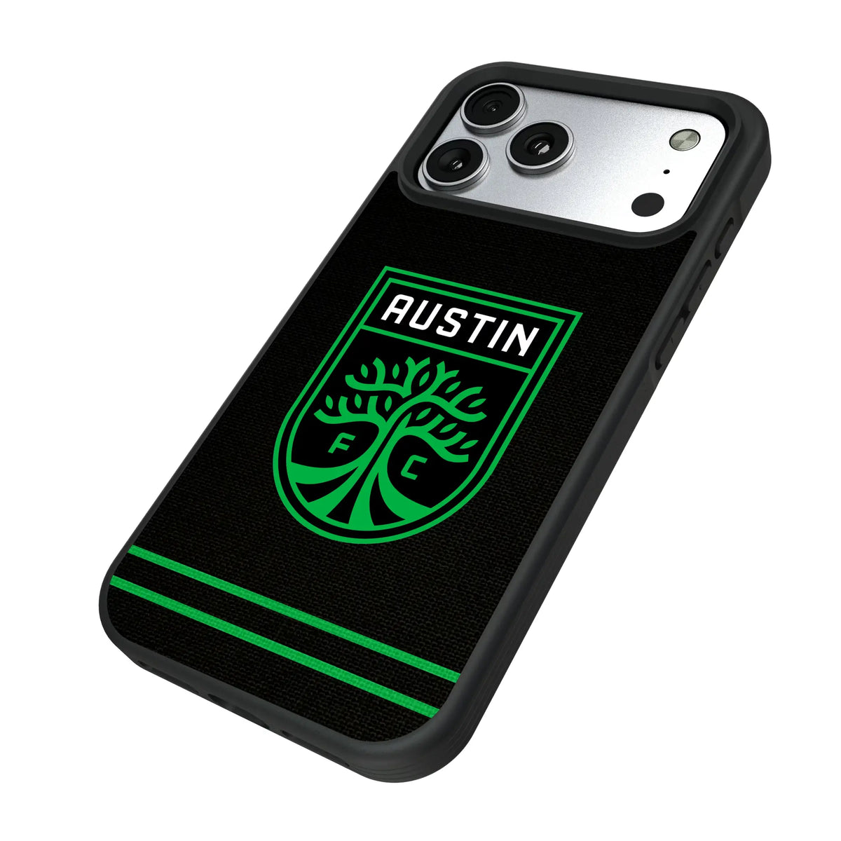 Austin FC Stripe iPhone Bump Phone Case for Apple iPhone - Isometric View#Device_iPhone 17 Pro Max