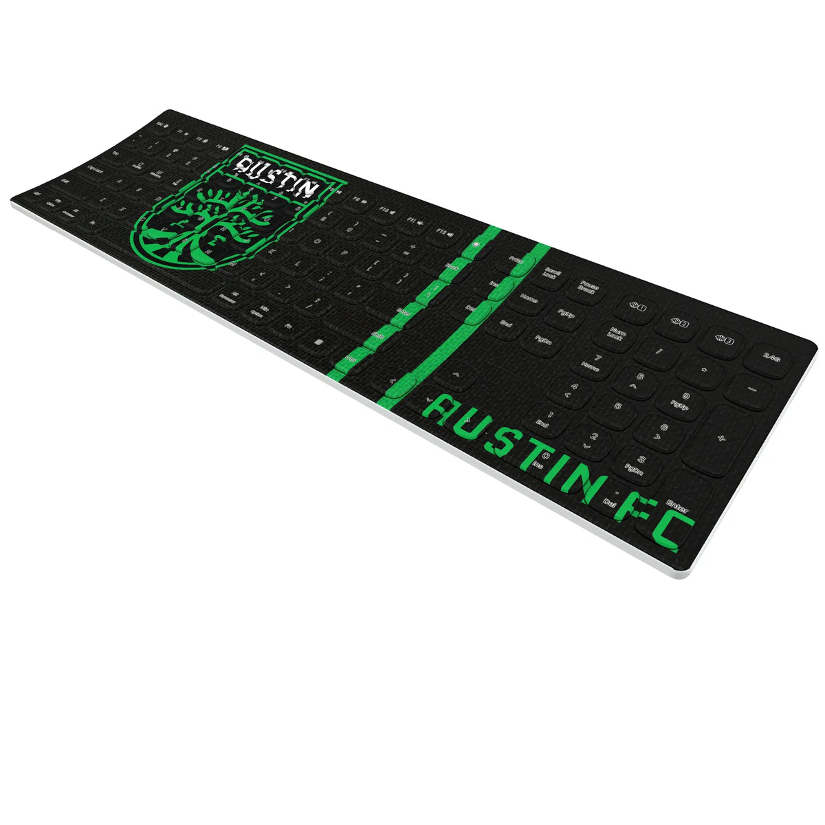 Austin FC Stripe KKB605 Curved Wireless Keyboard - Isometric View