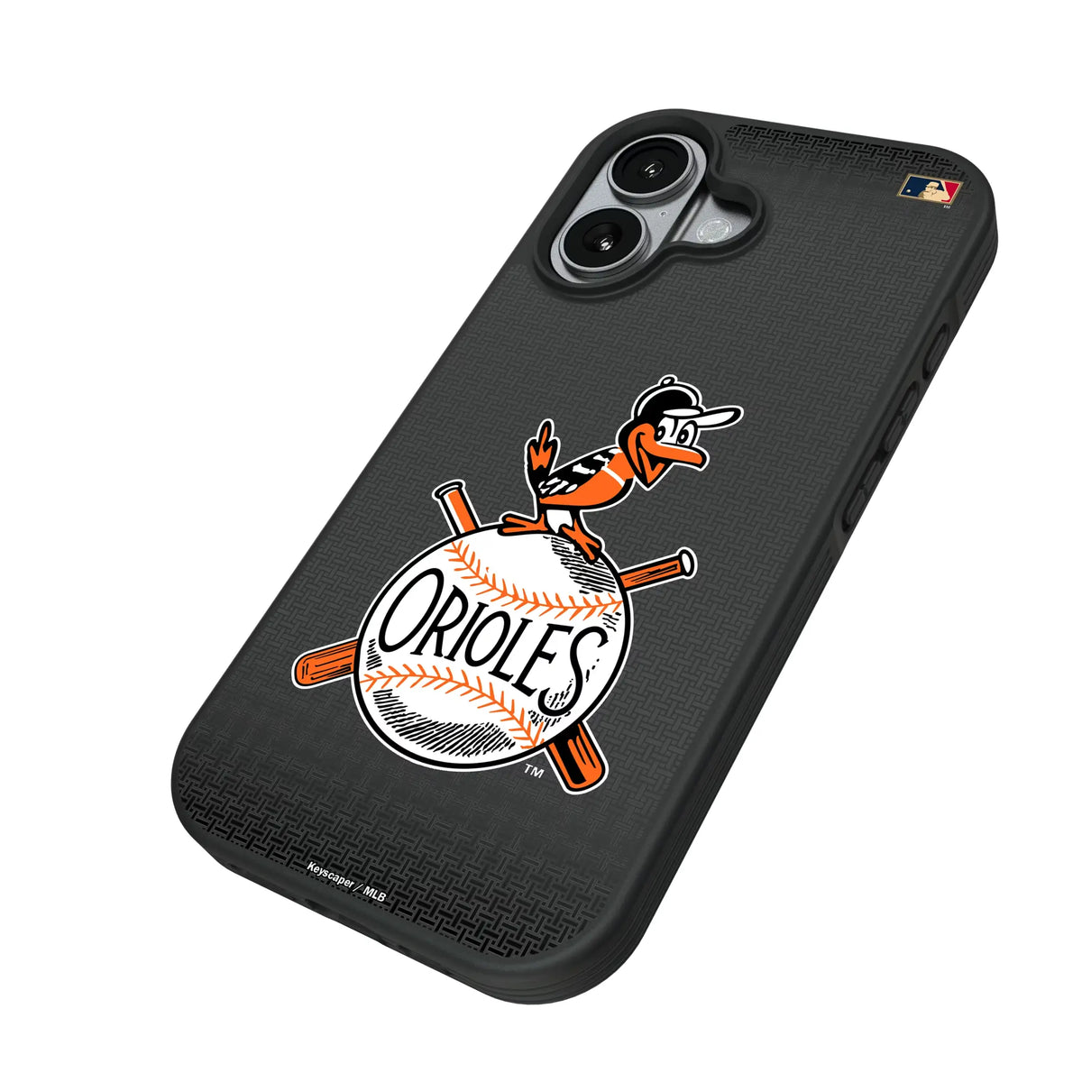 Baltimore Orioles 1954-1963 - Cooperstown Collection Linen iPhone Bump Phone Case for Apple iPhone - Isometric View#Device_iPhone 17
