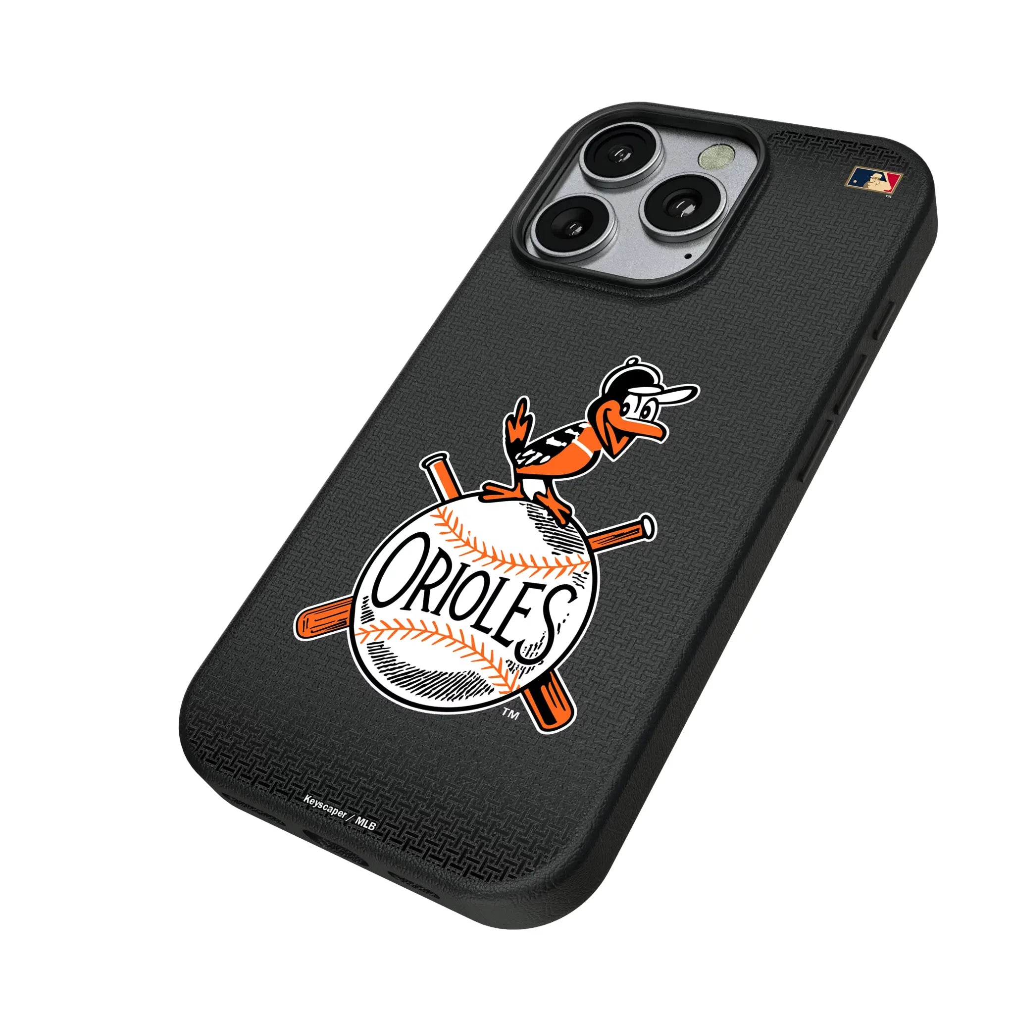 Baltimore Orioles 1954-1963 - Cooperstown Collection Linen iPhone MagSafe Compatible Phone Case for Apple iPhone - Isometric View