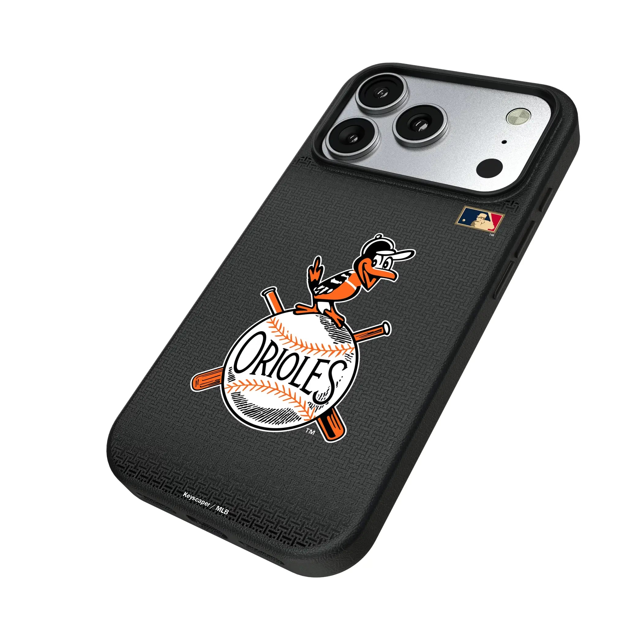 Baltimore Orioles 1954-1963 - Cooperstown Collection Linen iPhone MagSafe Compatible Phone Case for Apple iPhone - Isometric View#Device_iPhone 17 Pro