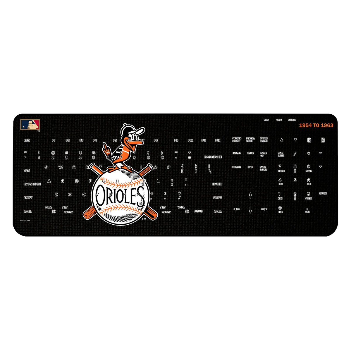Baltimore Orioles 1954-1963 - Cooperstown Collection Solid Wireless USB Keyboard