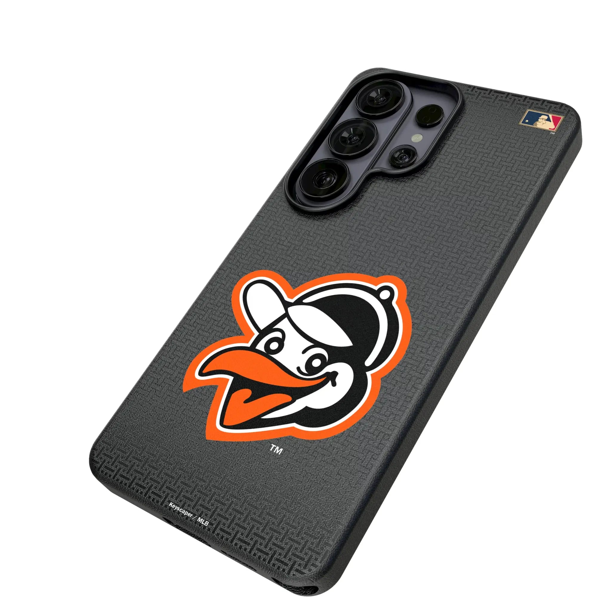 Baltimore Orioles 1955 - Cooperstown Collection Linen Galaxy MagSafe Compatible Phone Case for Samsung Galaxy - Isometric View#Device_Galaxy S26 Ultra