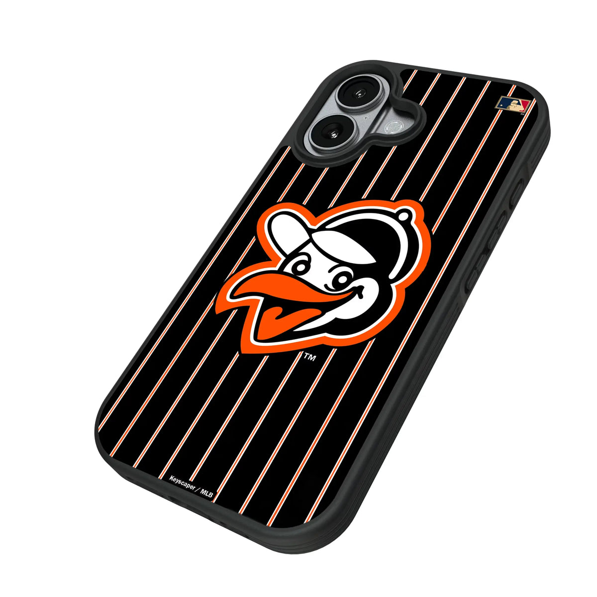Baltimore Orioles 1955 - Cooperstown Collection Pinstripe iPhone Bump Phone Case for Apple iPhone - Isometric View#Device_iPhone 17
