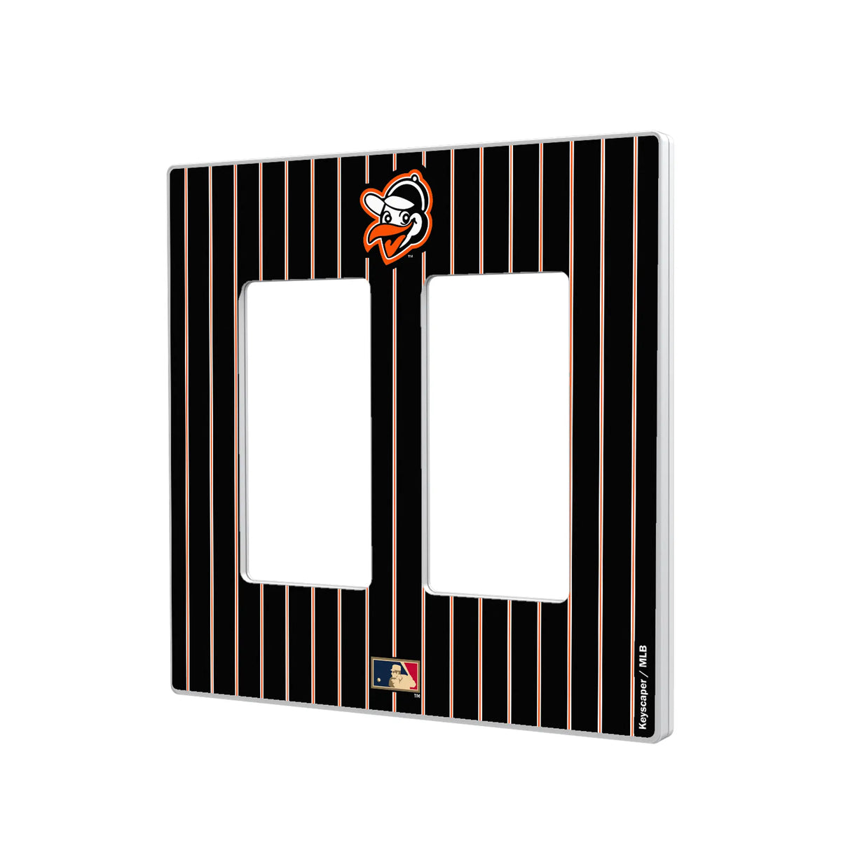 Baltimore Orioles 1955 - Cooperstown Collection Pinstripe Hidden-Screw Light Switch Plate#Style_Double Rocker