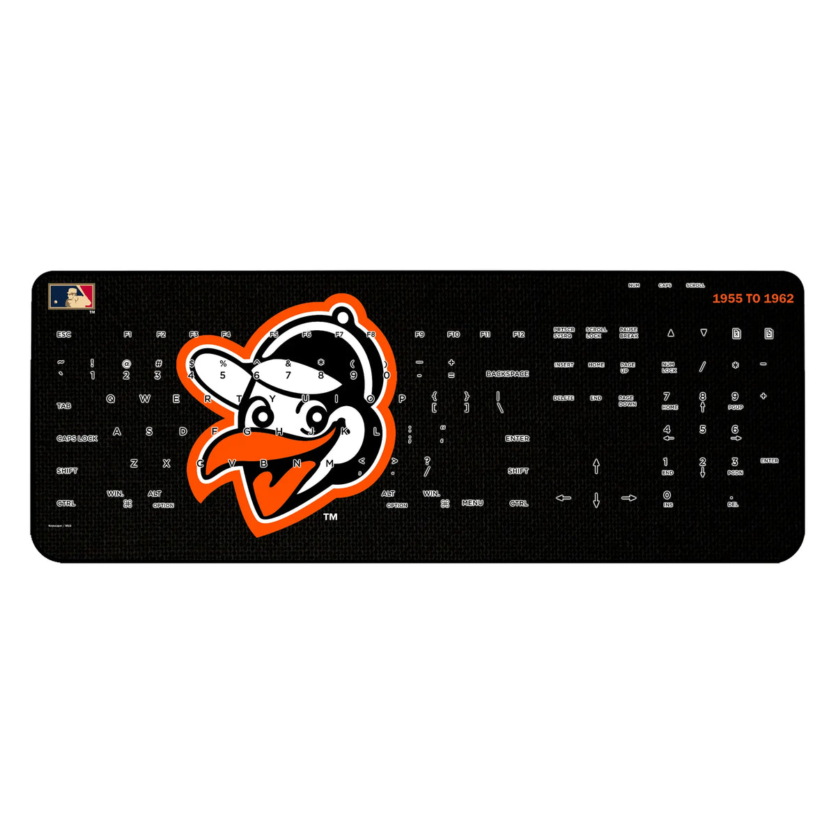 Baltimore Orioles 1955 - Cooperstown Collection Solid Wireless USB Keyboard