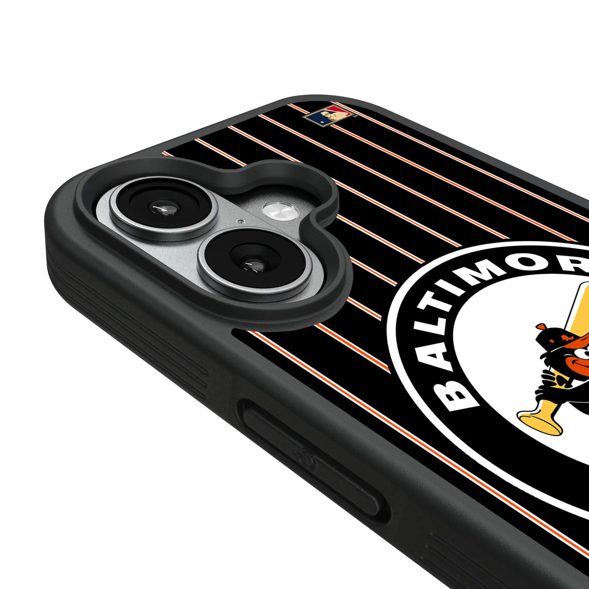 Baltimore Orioles 1966-1969 - Cooperstown Collection Pinstripe iPhone Bump Phone Case for Apple iPhone - Detail#Device_iPhone 17