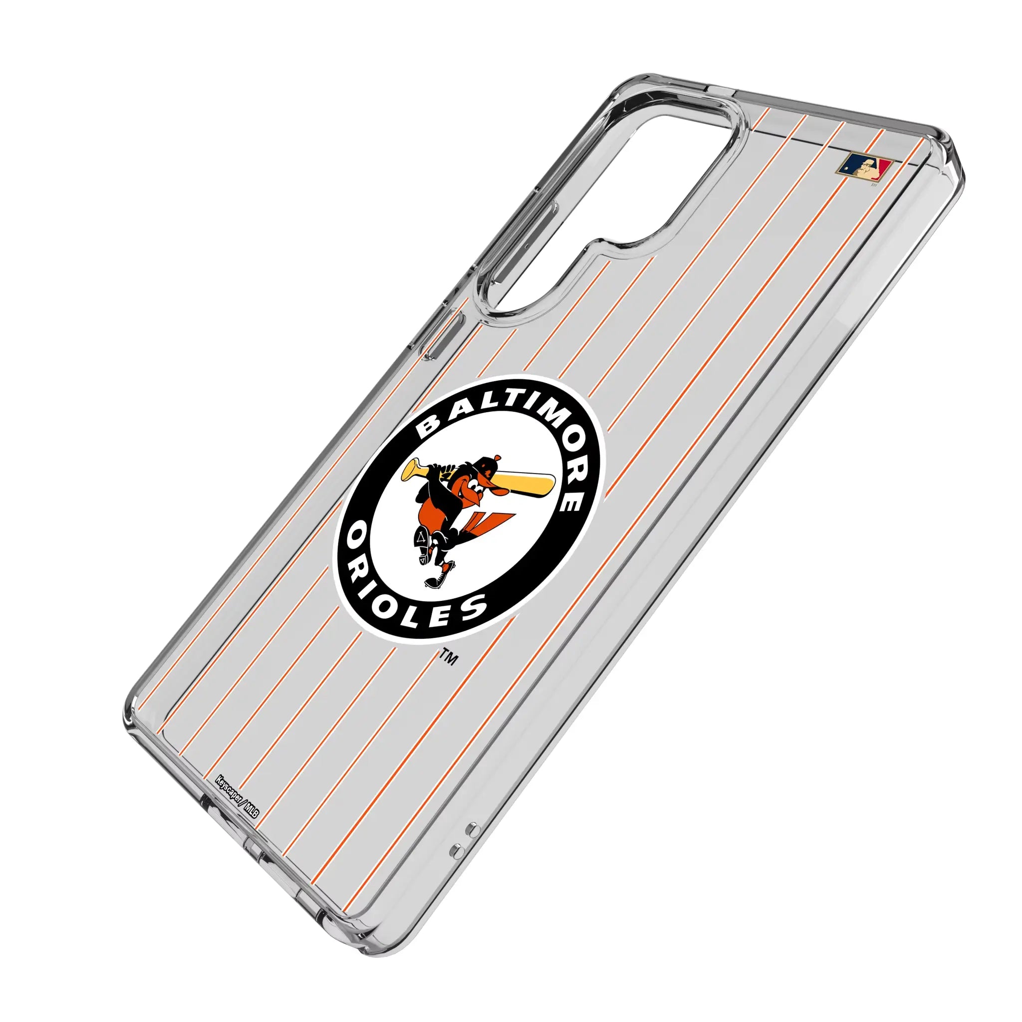 Baltimore Orioles 1966-1969 - Cooperstown Collection Pinstripe Galaxy Clear Phone Case for Samsung Galaxy - Isometric View#Device_Galaxy S25 Ultra