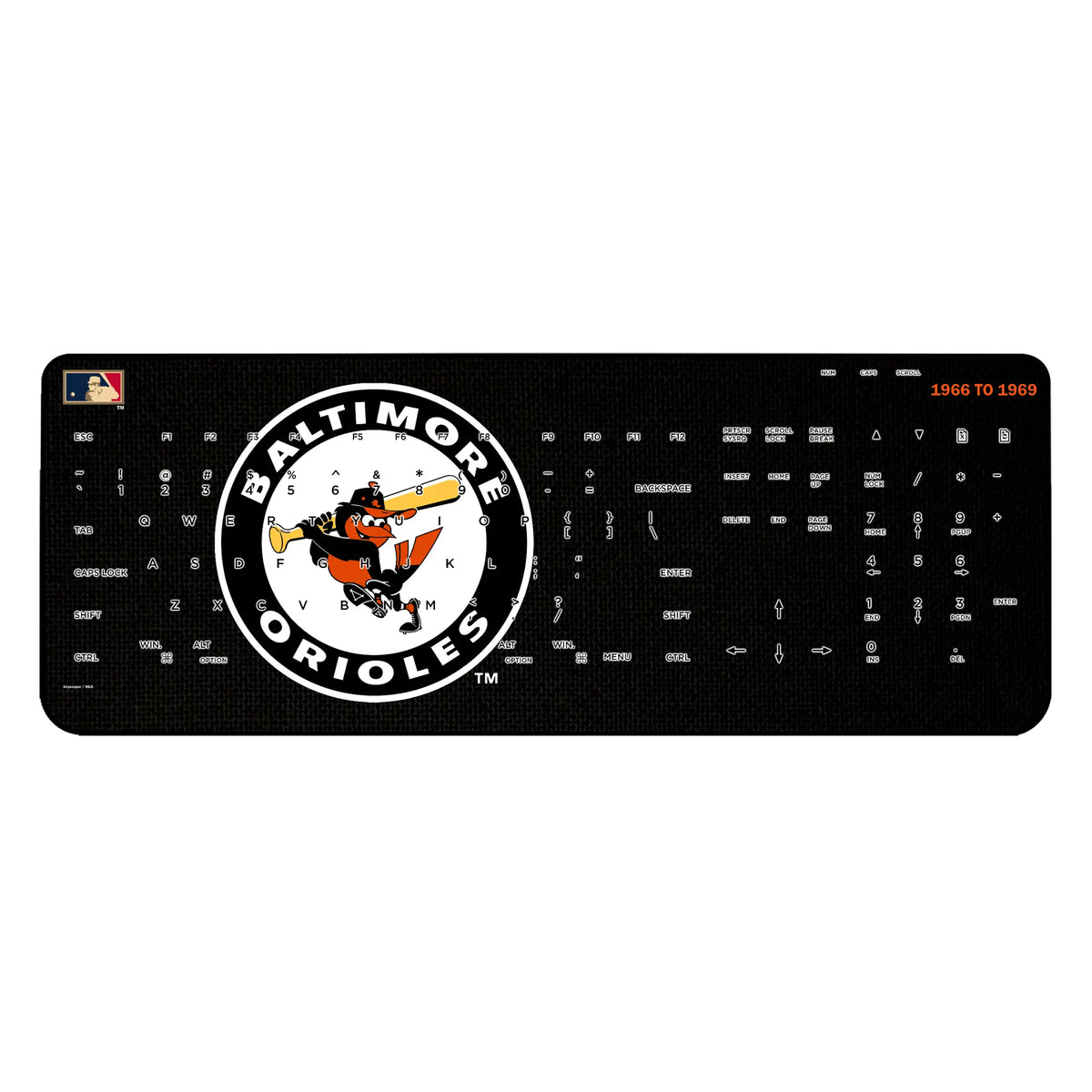 Baltimore Orioles 1966-1969 - Cooperstown Collection Solid Wireless USB Keyboard