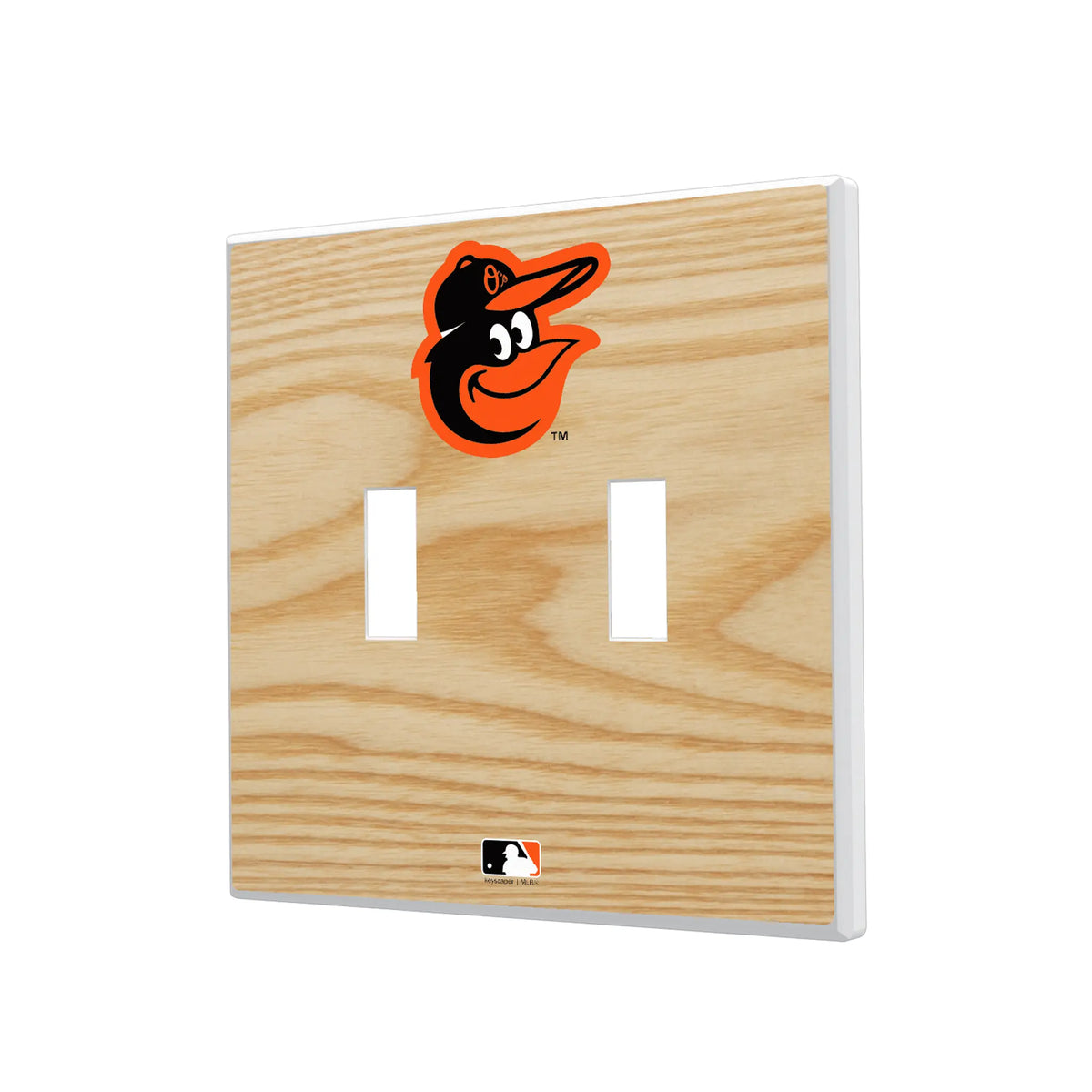 Baltimore Orioles Baseball Bat Hidden-Screw Light Switch Plate#Style_Double Toggle