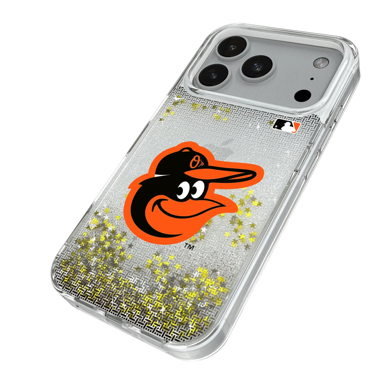 Baltimore Orioles Linen iPhone Glitter Phone Case for Apple iPhone - Isometric View#Device_iPhone 18 Pro