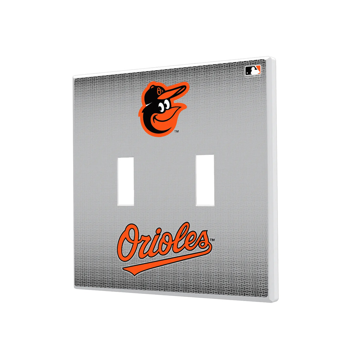 Baltimore Orioles Linen Hidden-Screw Light Switch Plate#Style_Double Toggle