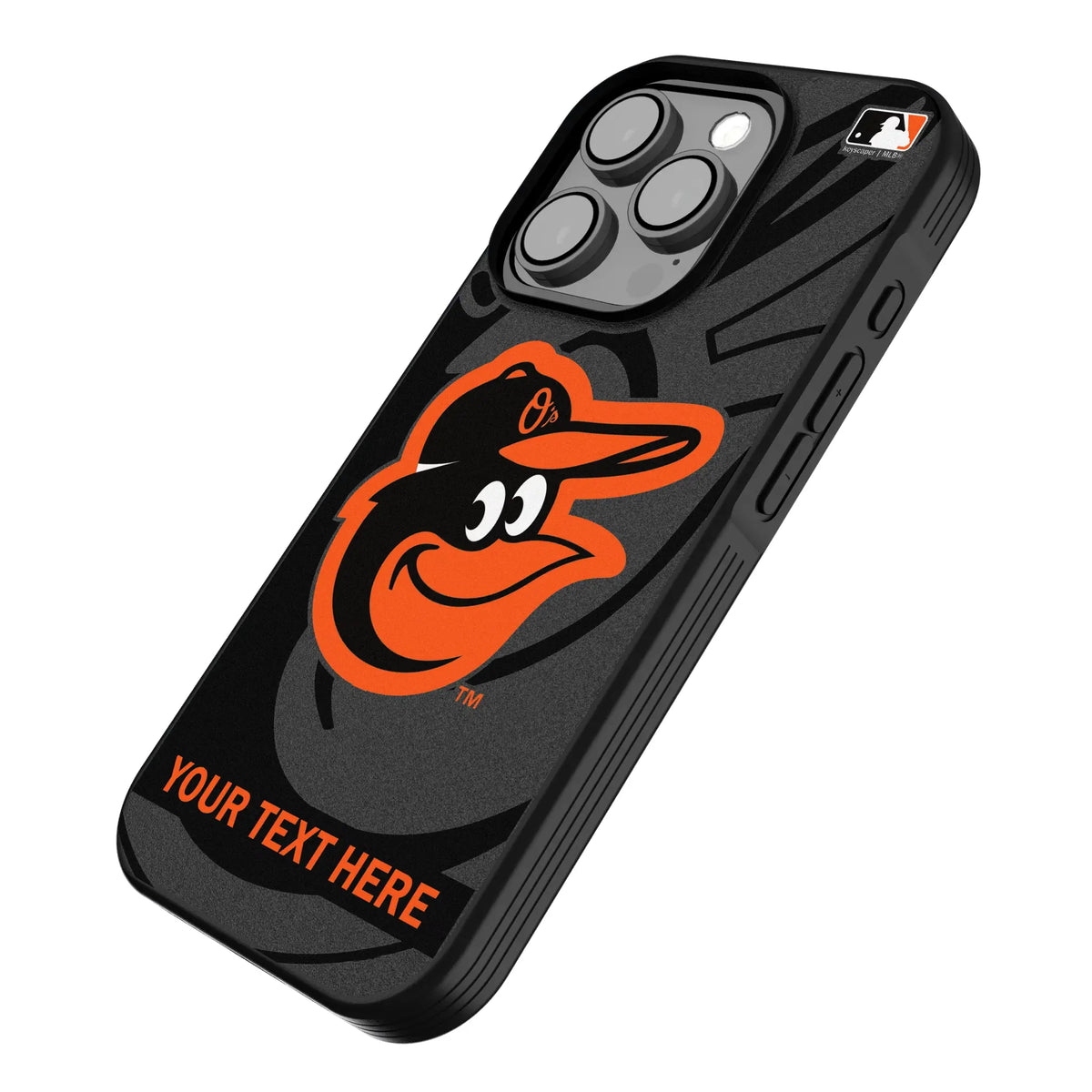 Baltimore Orioles Personalized Tilt iPhone Bump Phone Case for Apple iPhone - Isometric View