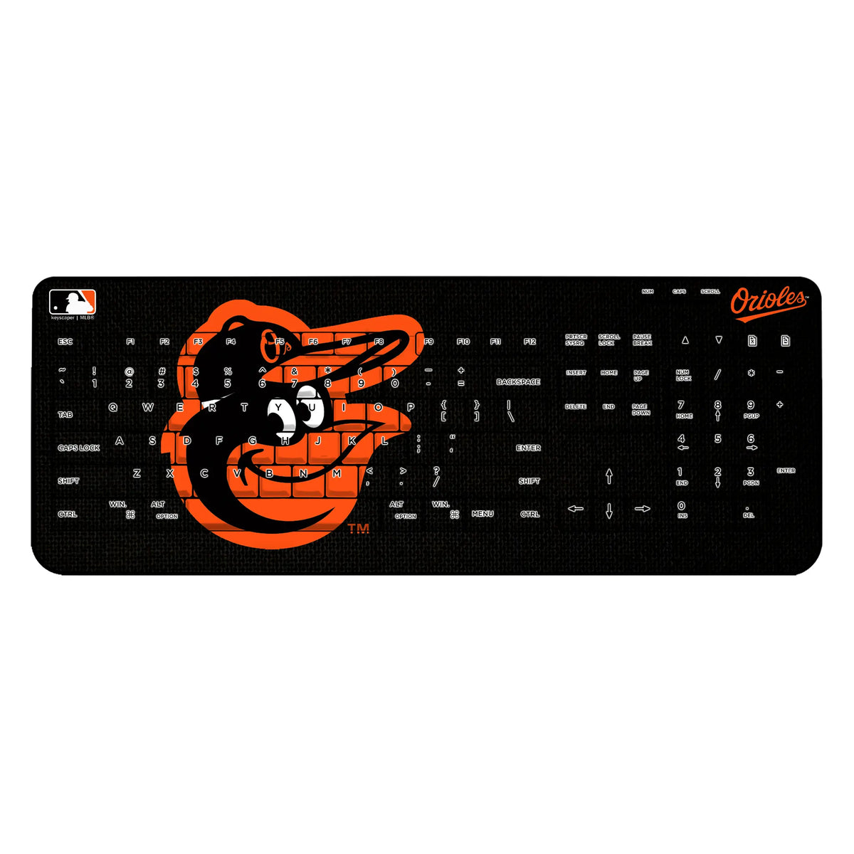 Baltimore Orioles Solid Wireless USB Keyboard
