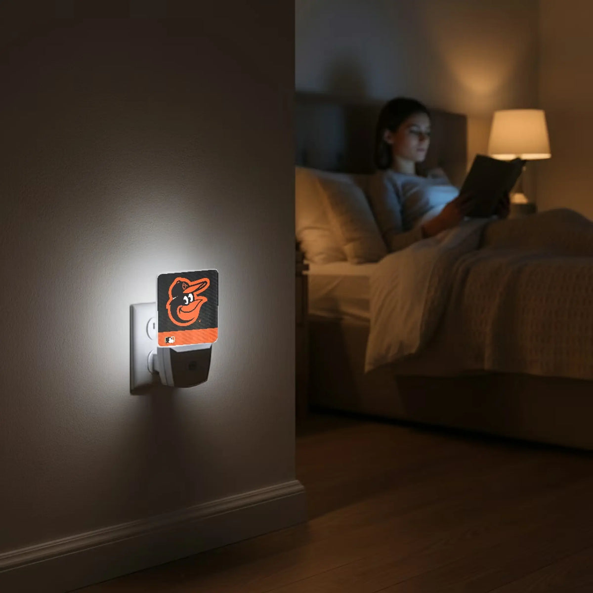 Baltimore Orioles Stripe Night Light 2-Pack - Lifestyle