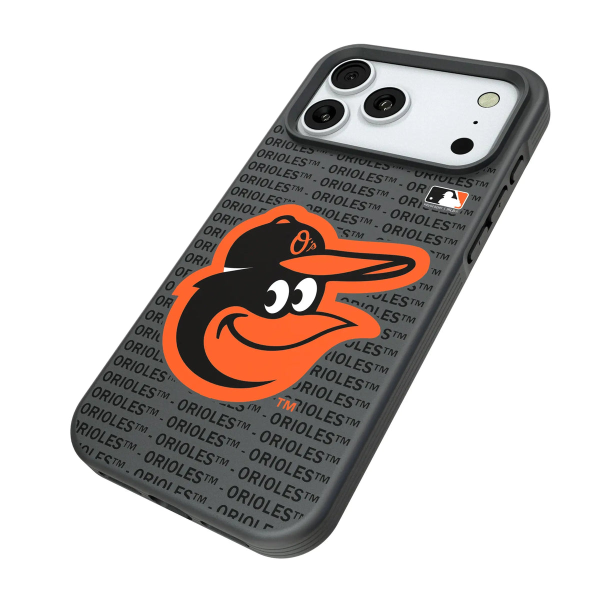 Baltimore Orioles Text Backdrop iPhone Bump Phone Case for Apple iPhone - Isometric View#Device_iPhone 18 Pro Max