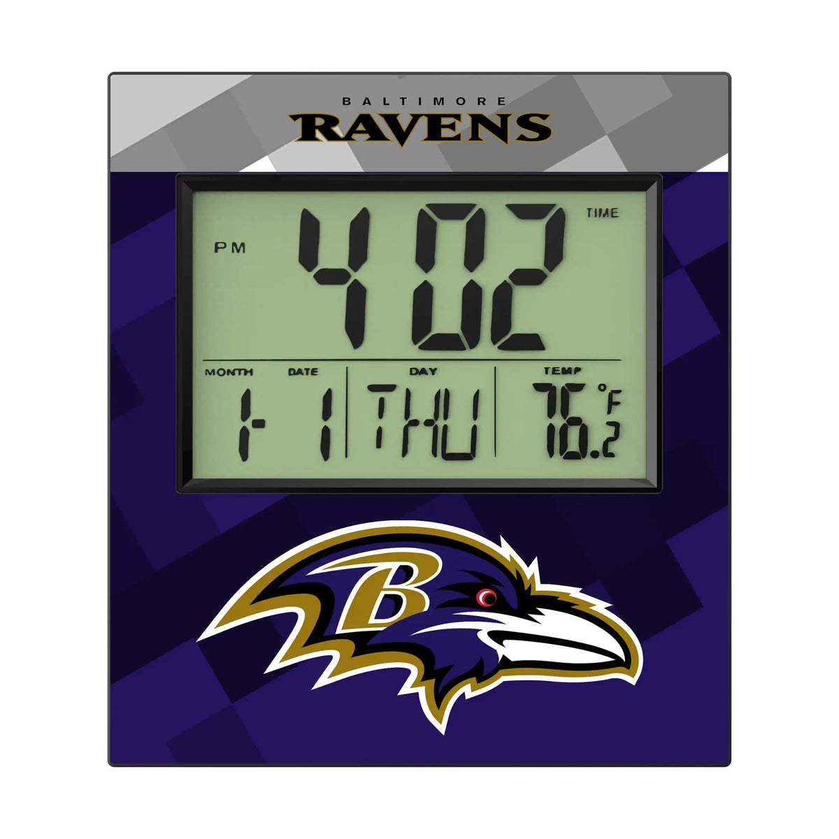 Baltimore Ravens Color Block Wall Clock