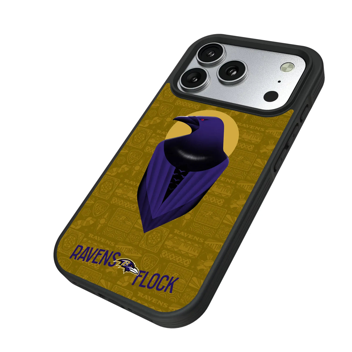 Baltimore Ravens Deco iPhone Bump Phone Case for Apple iPhone - Isometric View#Device_iPhone 17 Pro