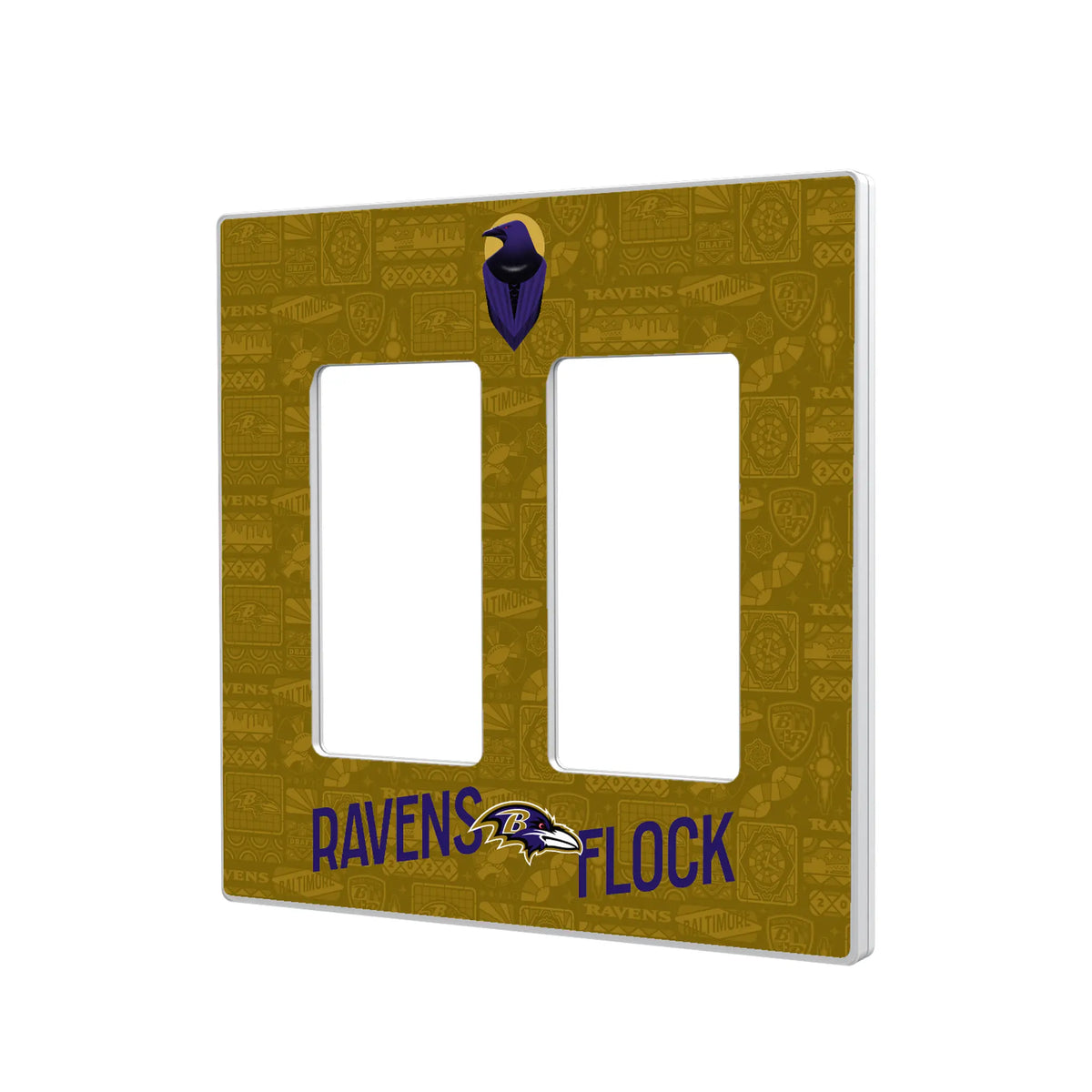 Baltimore Ravens Deco Hidden-Screw Light Switch Plate#Style_Double Rocker