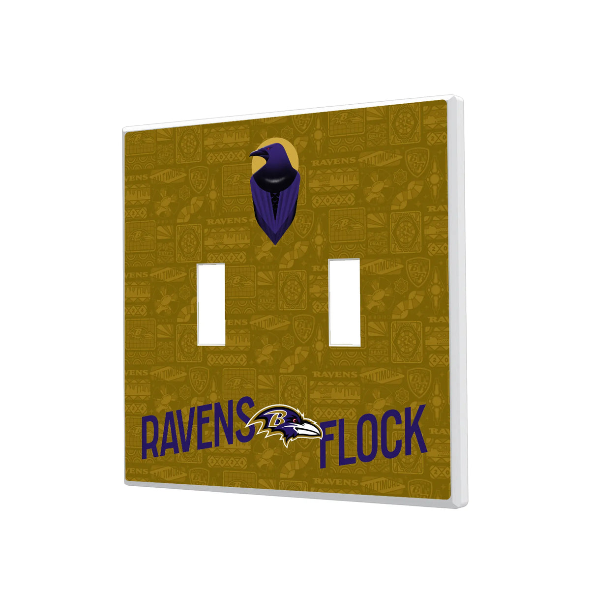 Baltimore Ravens Deco Hidden-Screw Light Switch Plate#Style_Double Toggle