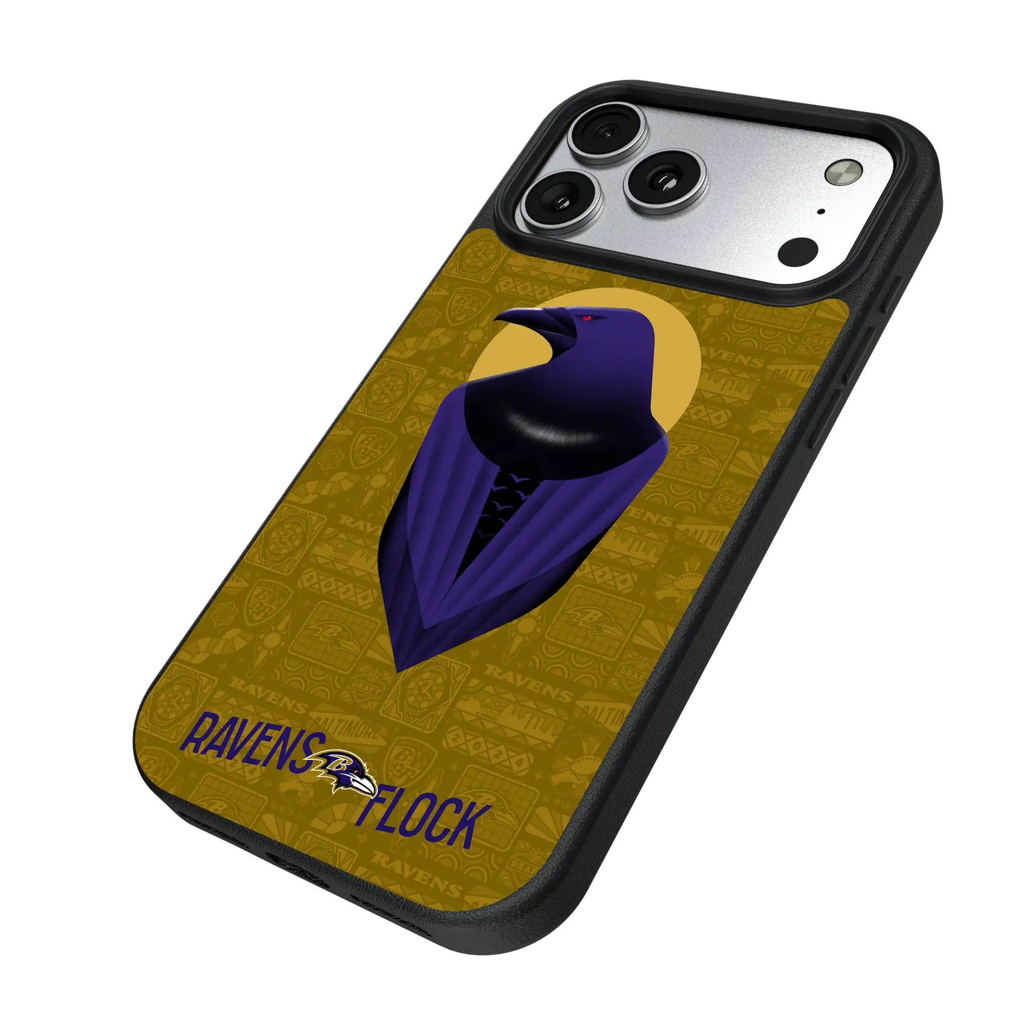 Baltimore Ravens Deco iPhone MagSafe Compatible Phone Case for Apple iPhone - Isometric View#Device_iPhone 17 Pro Max