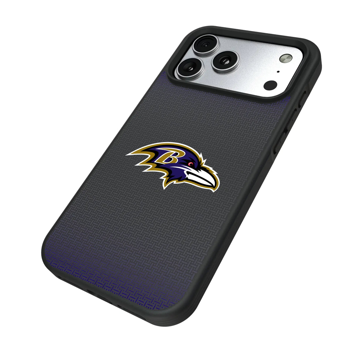 Baltimore Ravens Linen iPhone Bump Phone Case for Apple iPhone - Isometric View#Device_iPhone 17 Pro Max