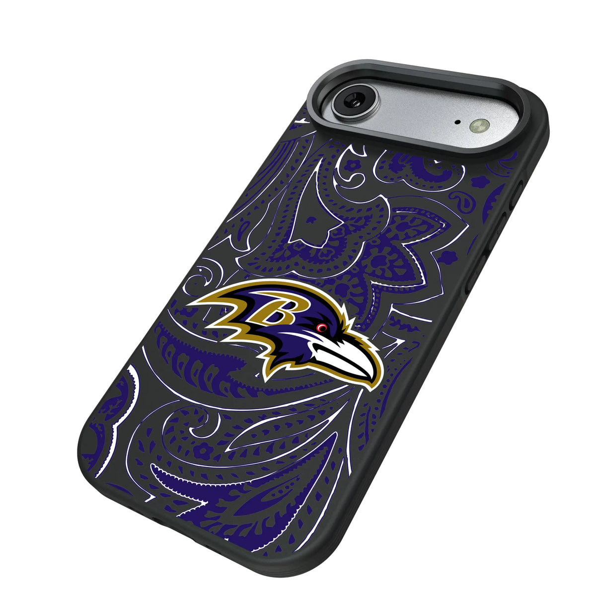 Baltimore Ravens Paisley iPhone Bump Phone Case for Apple iPhone - Isometric View#Device_iPhone Air