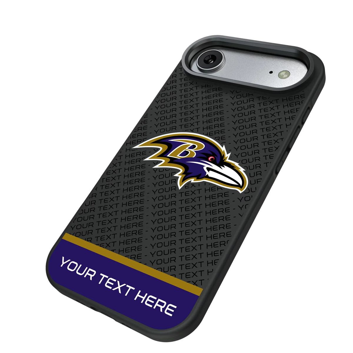 Baltimore Ravens Personalized EndZone Plus iPhone Bump Phone Case for Apple iPhone - Isometric View#Device_iPhone Air