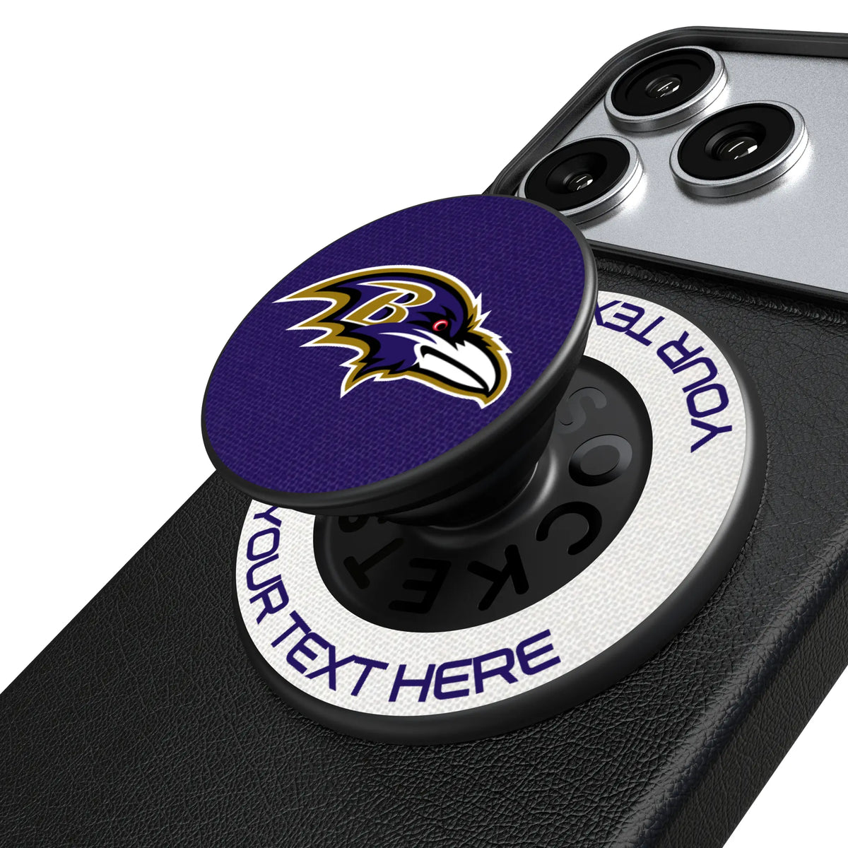Baltimore Ravens Personalized Endzone Solid Popsockets Round Magnetic