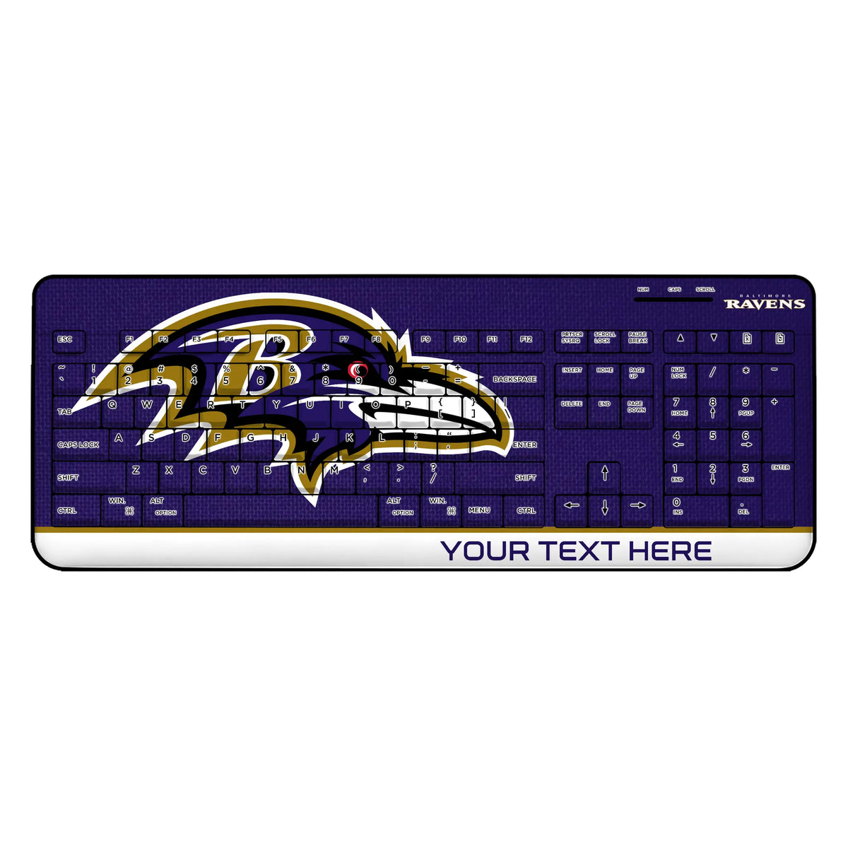 Baltimore Ravens Personalized Endzone Solid Wireless USB Keyboard