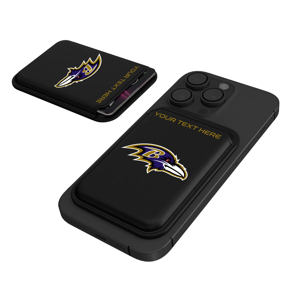 Baltimore Ravens Personalized Insignia Black Magnetic Credit Card Wallet