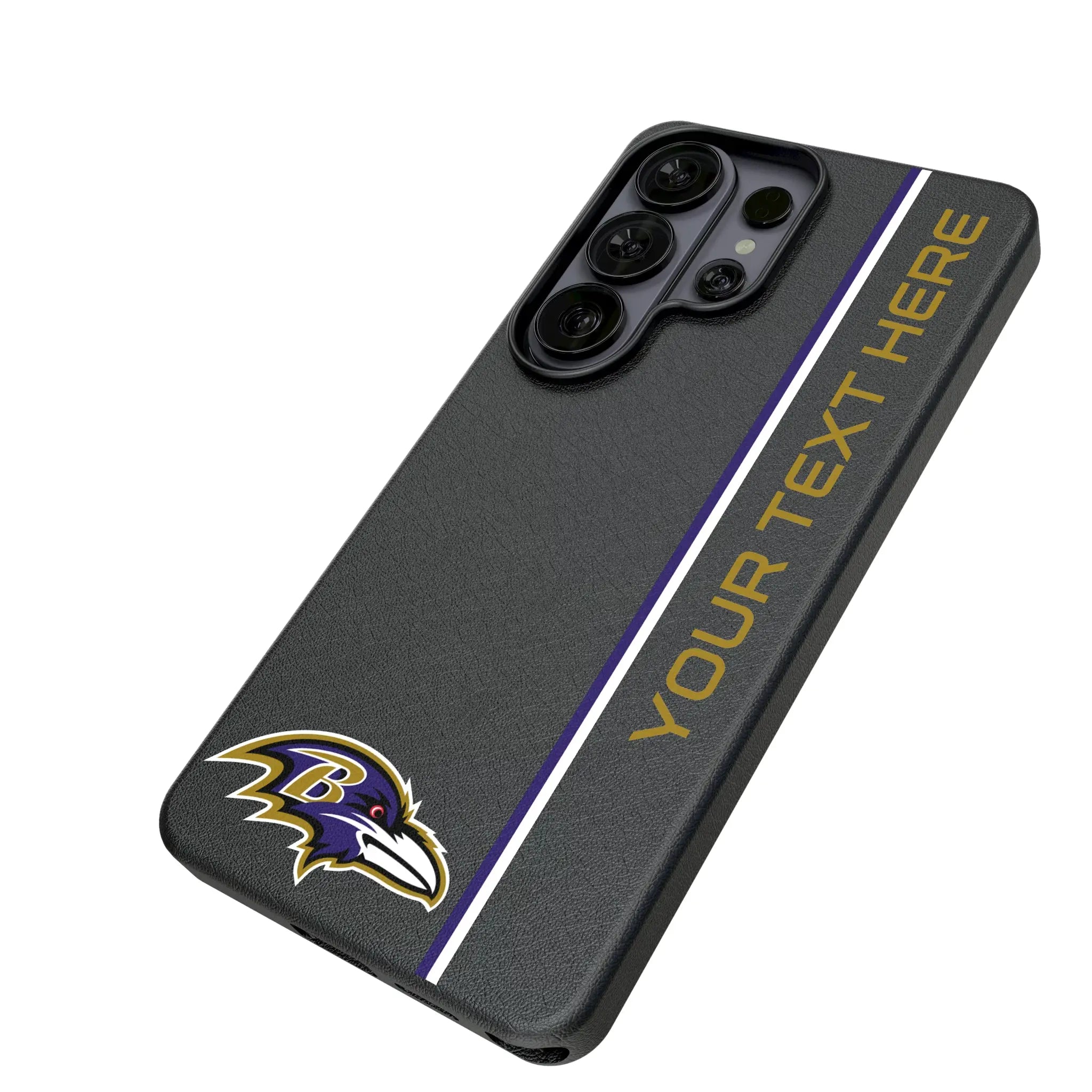 Baltimore Ravens Personalized Sidebard Galaxy MagSafe Compatible Phone Case for Samsung Galaxy - Isometric View#Device_Galaxy S26 Ultra