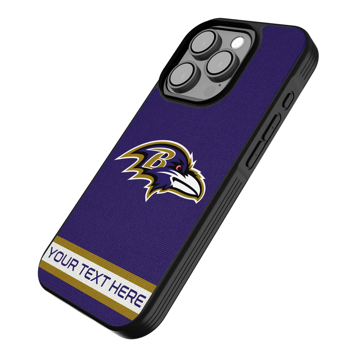 Baltimore Ravens Personalized Stripe iPhone Bump Phone Case for Apple iPhone - Isometric View