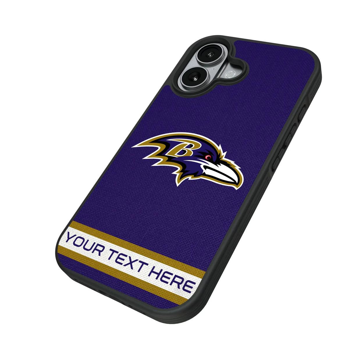 Baltimore Ravens Personalized Stripe iPhone Bump Phone Case for Apple iPhone - Isometric View#Device_iPhone 17
