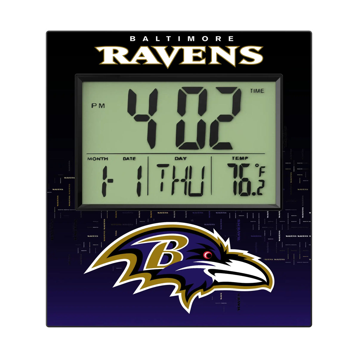 Baltimore Ravens Quadtile Wall Clock