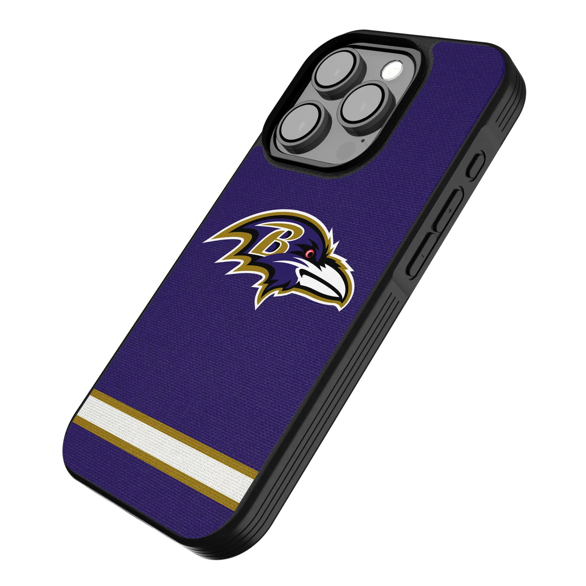 Baltimore Ravens Stripe iPhone Bump Phone Case for Apple iPhone - Isometric View