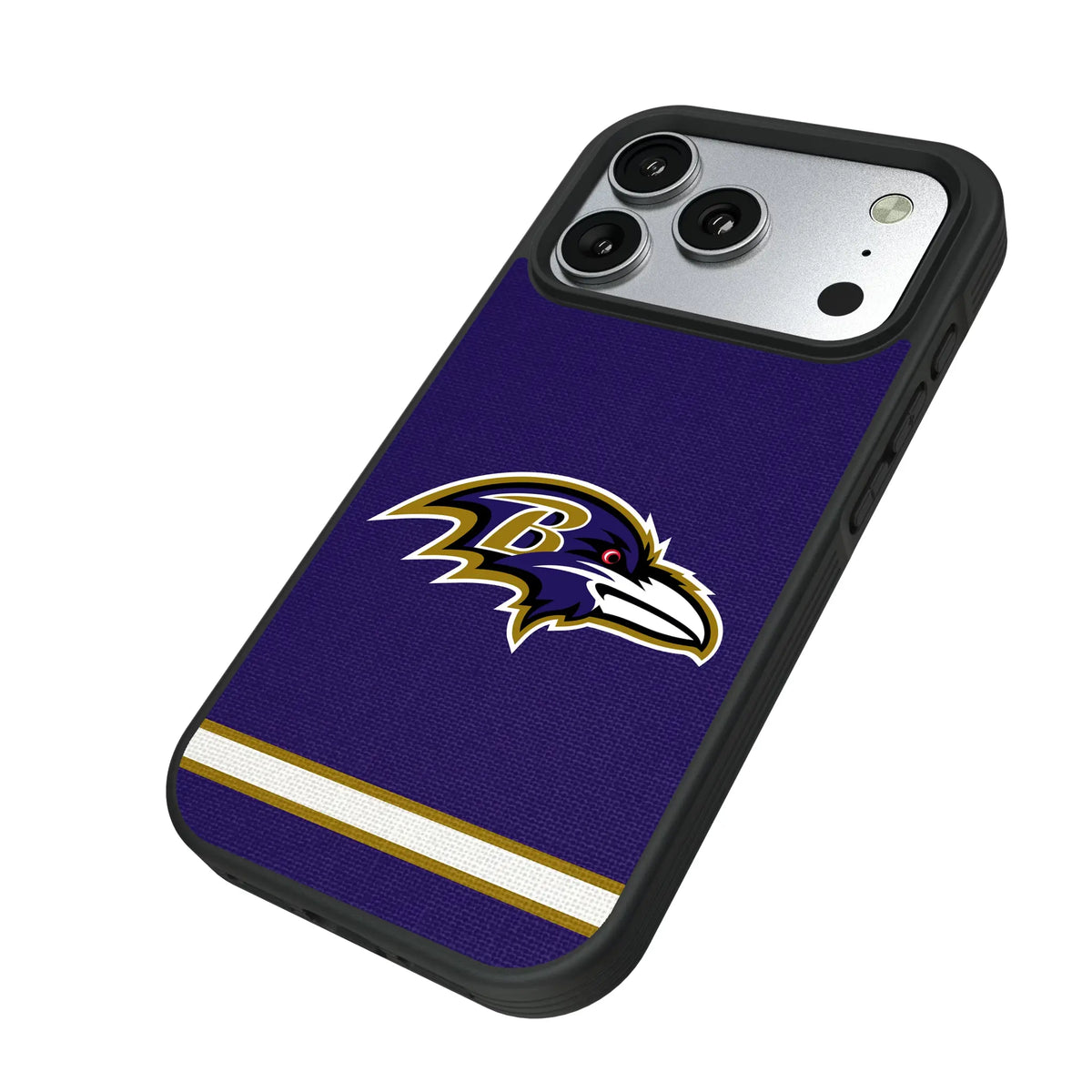 Baltimore Ravens Stripe iPhone Bump Phone Case for Apple iPhone - Isometric View#Device_iPhone 17 Pro