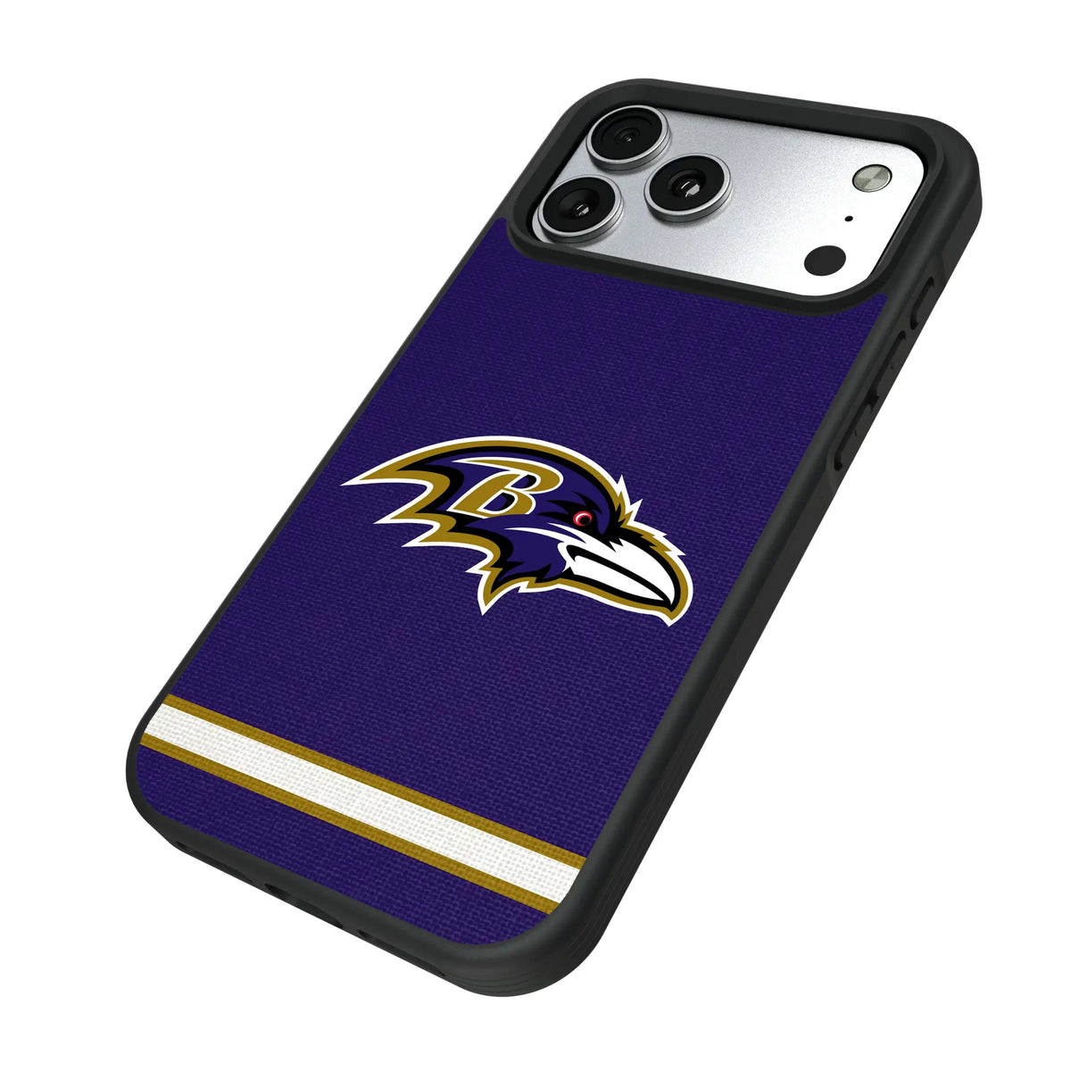 Baltimore Ravens Stripe iPhone Bump Phone Case for Apple iPhone - Isometric View#Device_iPhone 17 Pro Max