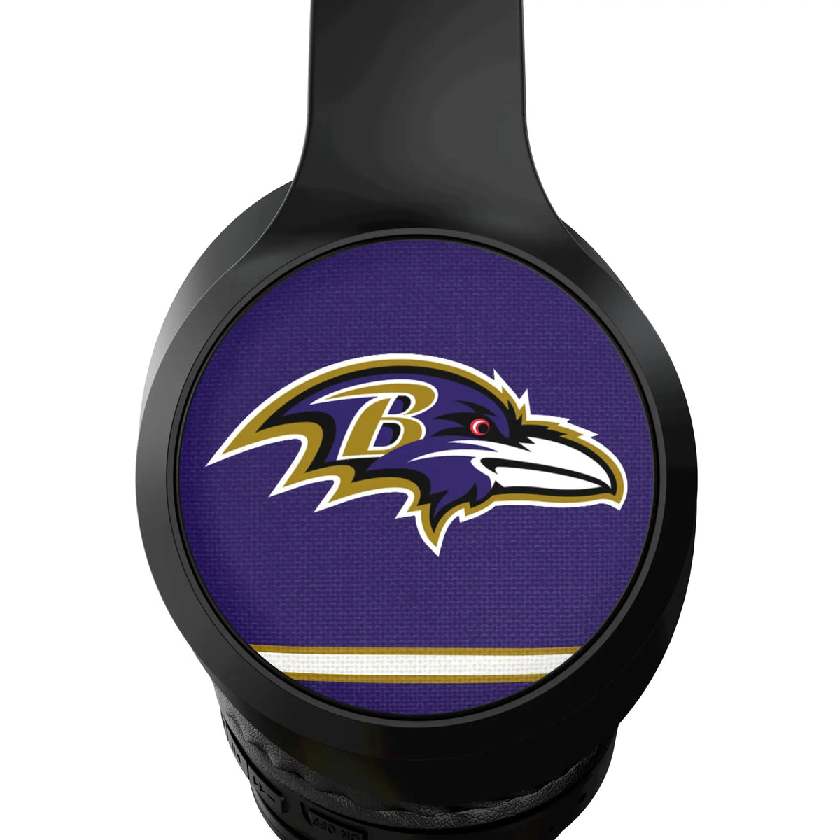 Baltimore Ravens Stripe Wireless Over-Ear Headphones With Case - Detail