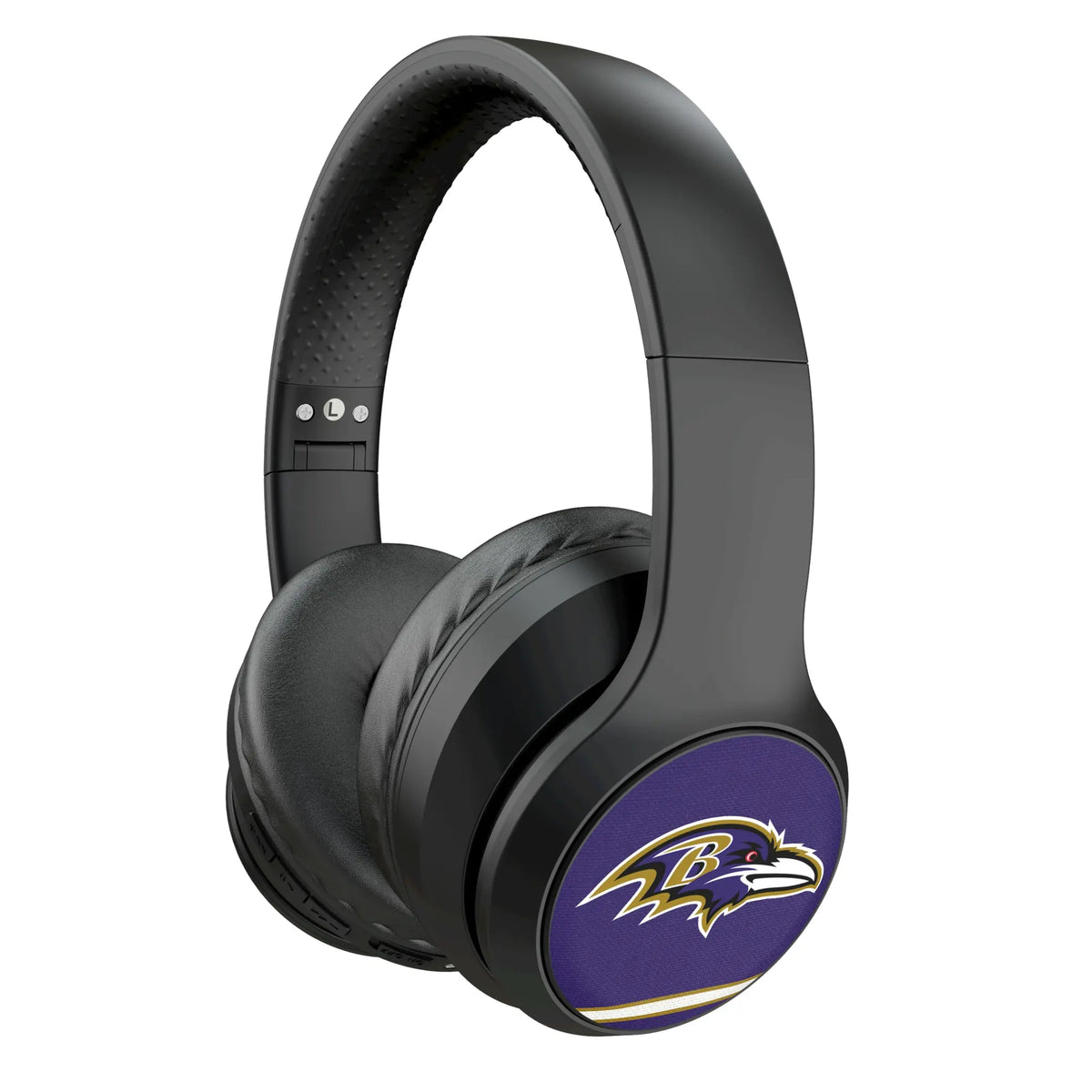 Baltimore Ravens Stripe Wireless Over-Ear Headphones With Case