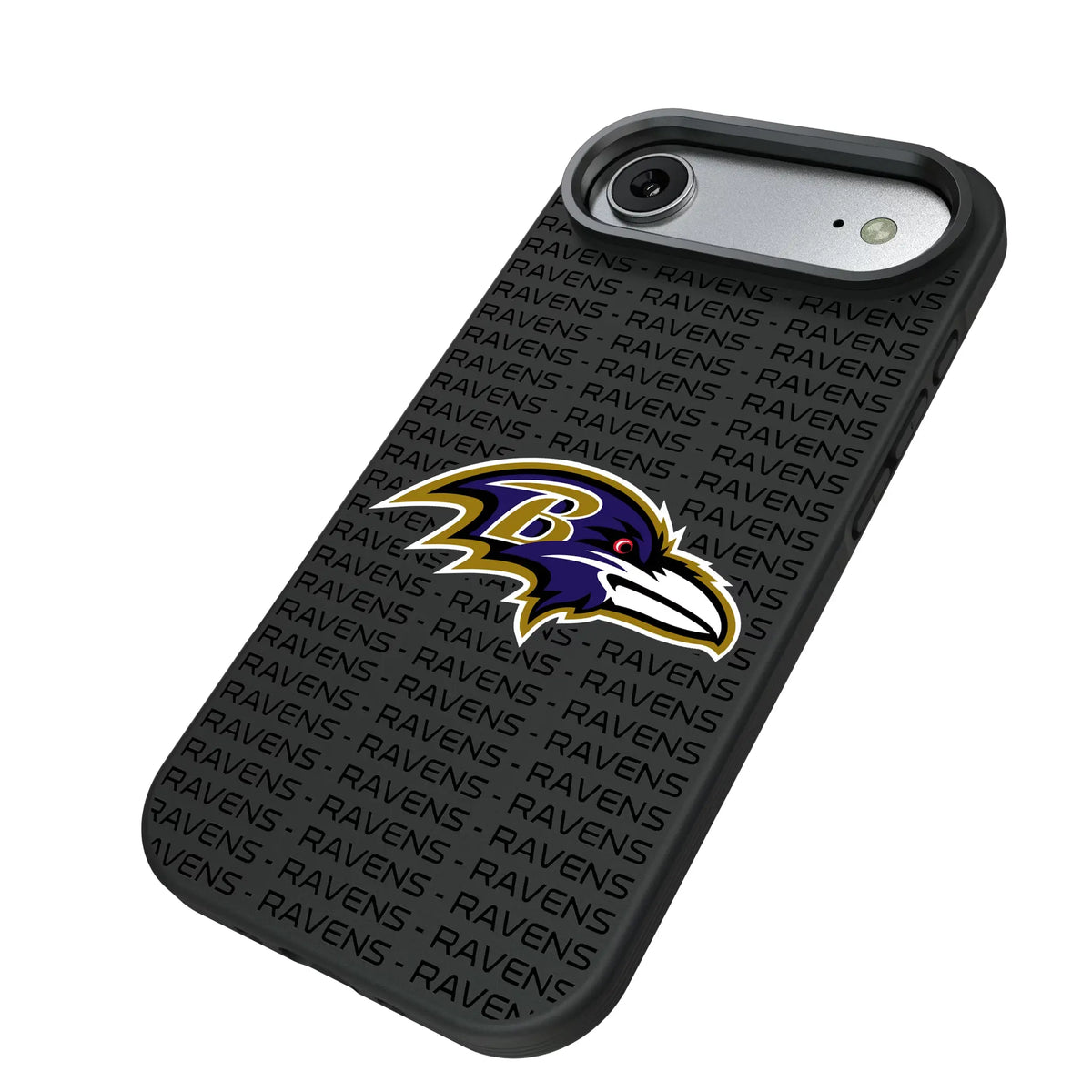 Baltimore Ravens Text Backdrop iPhone Bump Phone Case for Apple iPhone - Isometric View#Device_iPhone Air