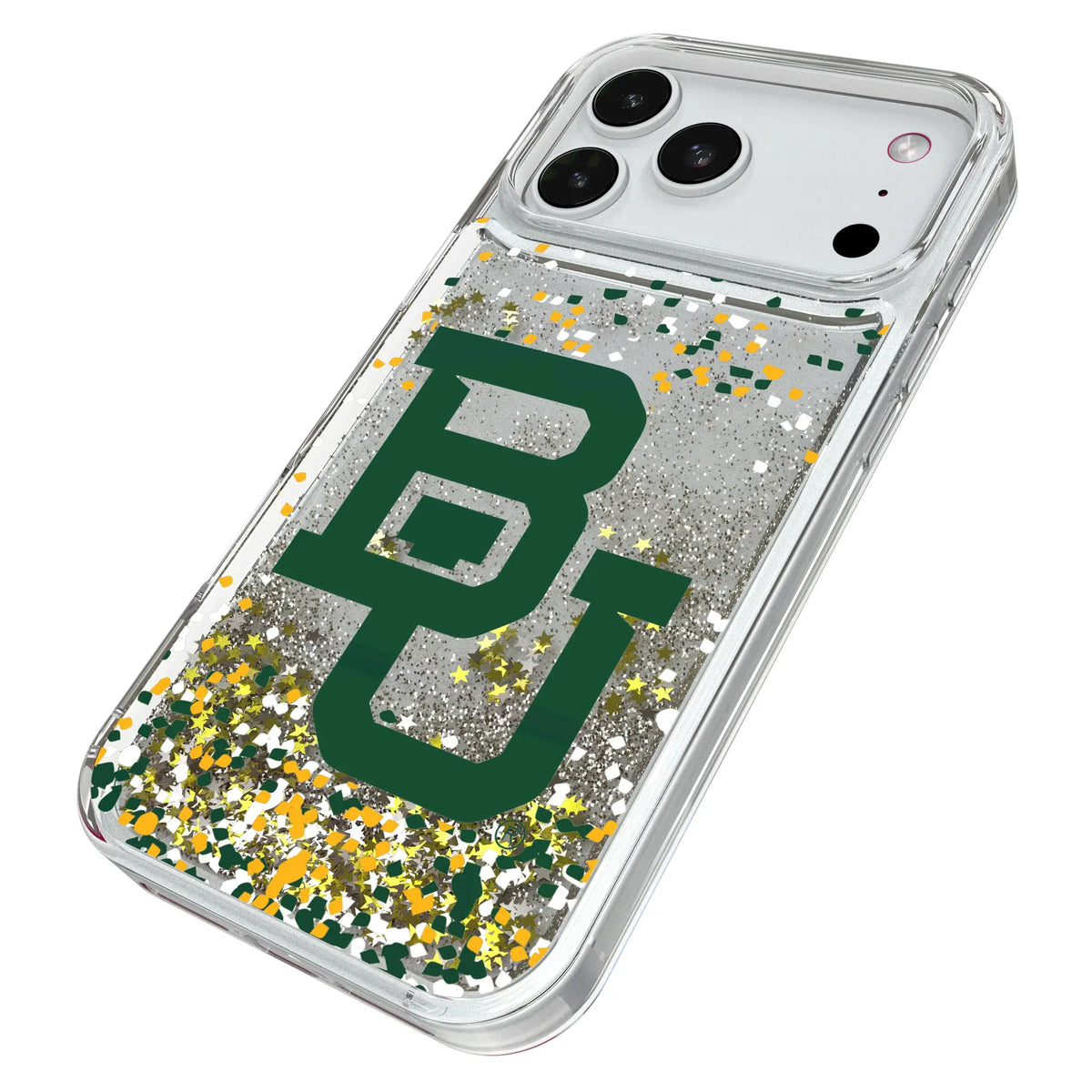 Baylor University Bears Confetti iPhone Glitter Phone Case for Apple iPhone - Isometric View#Device_iPhone 18 Pro Max